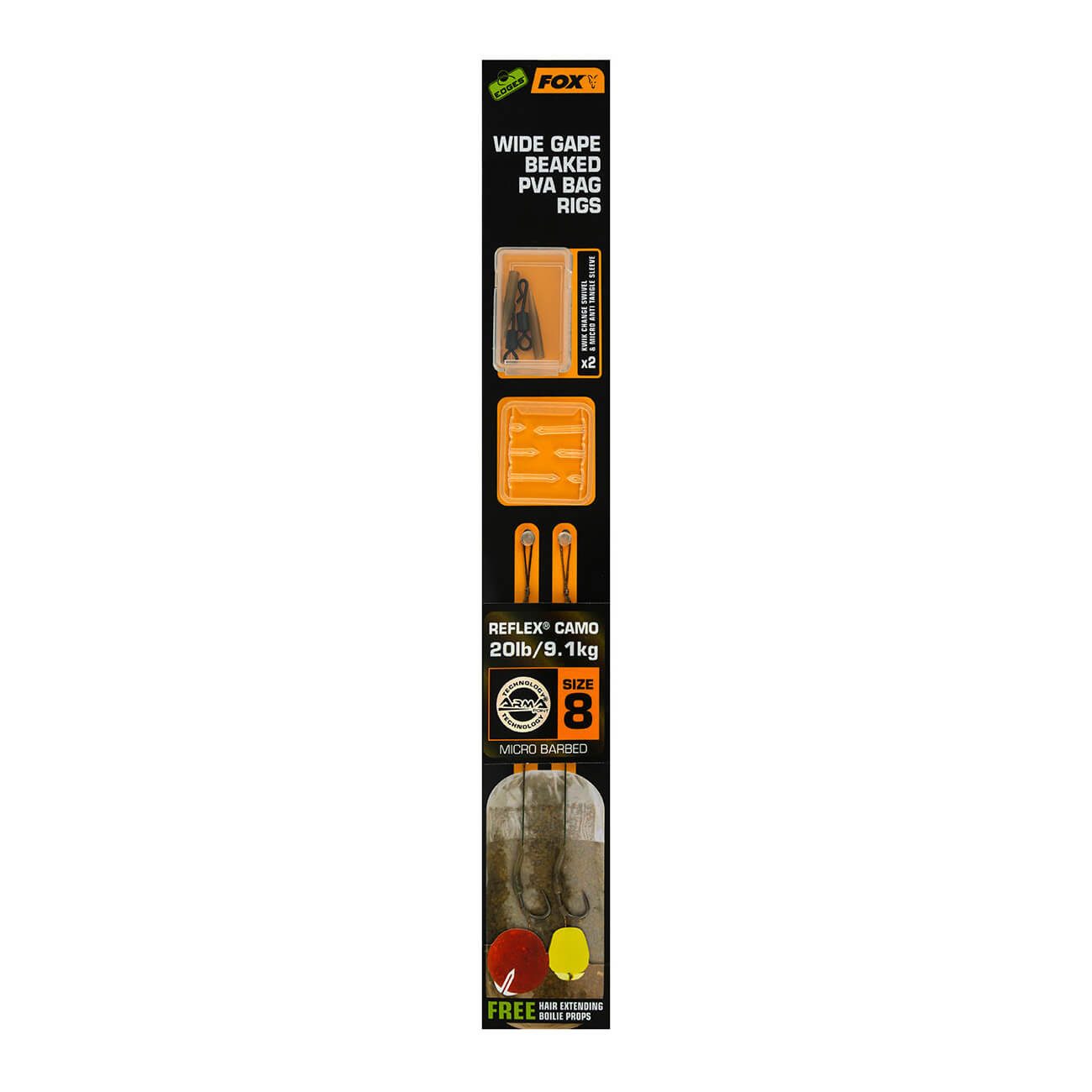 Vorfachschnur Fox Edges Wide Gape PVA Fertigrig Karpfenvorfach
