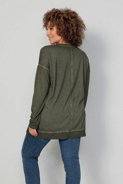 MIAMODA Longshirt T-Shirt Pailletten-Herz Langarm