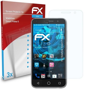 atFoliX Schutzfolie Displayschutz für Vodafone Smart Prime 6, (3 Folien), Ultraklar und hartbeschichtet