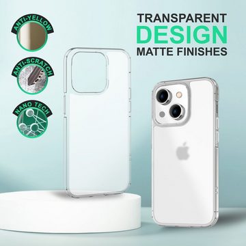 Nalia Smartphone-Hülle Apple iPhone 14, Matte Klare Harte Hülle / Semi-Transparent / Anti-Fingerabdruck Cover