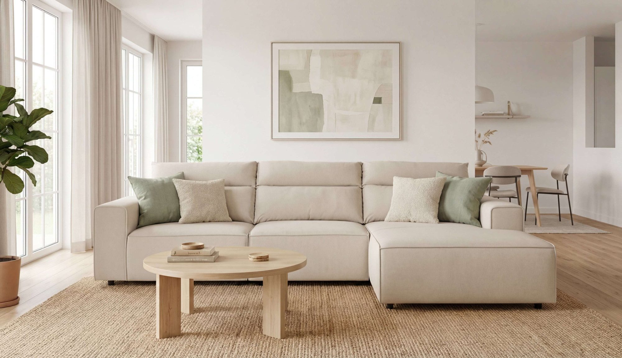 Ecksofa Jorrena, extra weicher Chenille-Stoff
