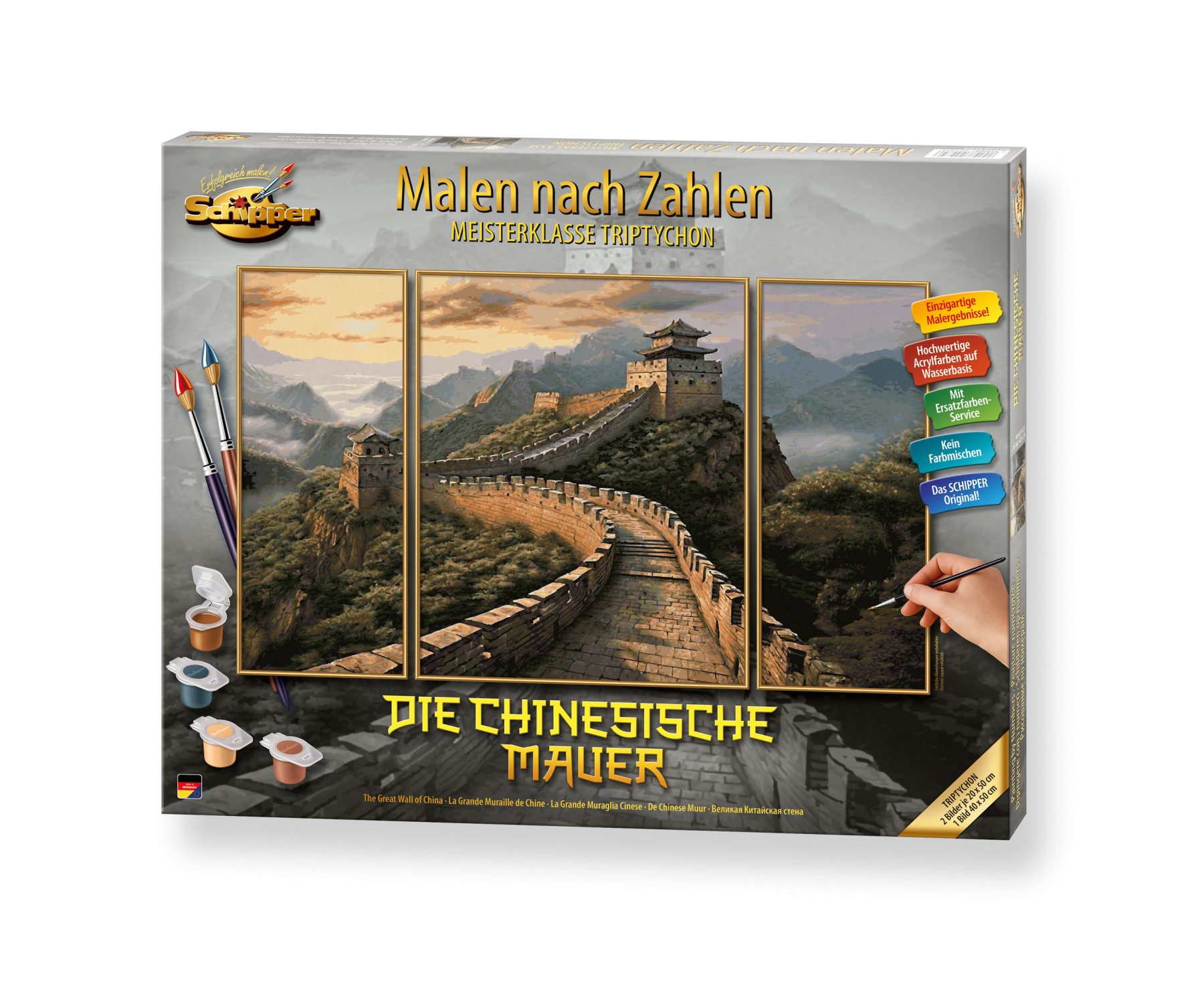 Schipper Malen nach Zahlen Meisterklasse Triptychon - Die Chinesische Mauer, Made in Germany
