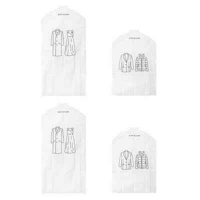 Kikkerland Kleidersack »Kleiderhülle Schutzhülle Kleiderschutz Kleiderschutzhüllen« (4 St) Kunststoff 2 Größen Mit Bügelöffnung
