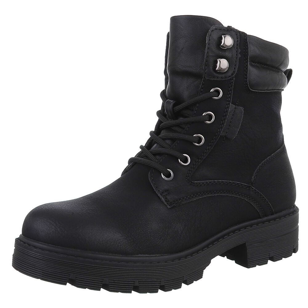 Ital-Design Damen Schnürschuhe Freizeit Stiefelette (87740260) Blockabsatz günstig online kaufen