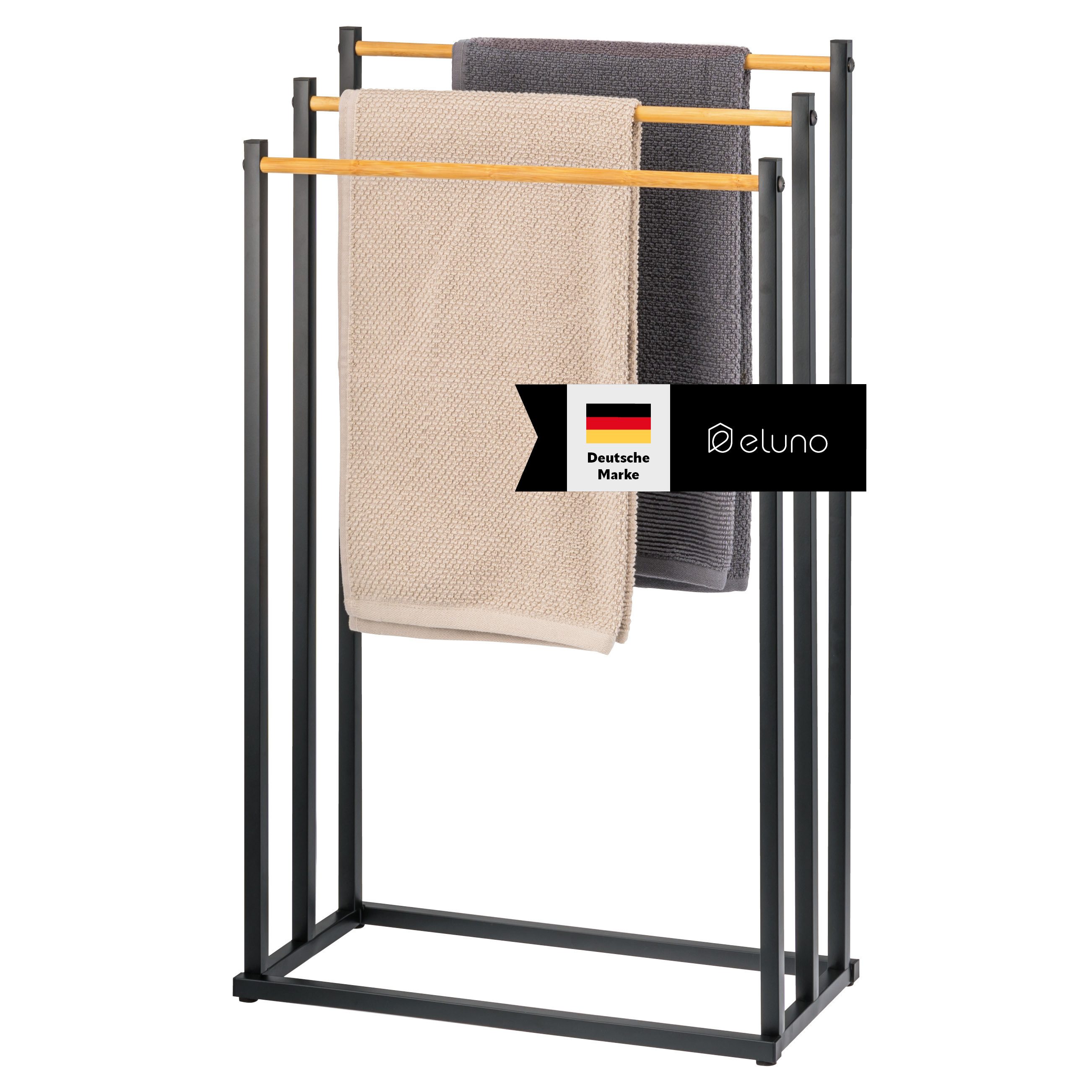 eluno Handtuchständer Stand-Handtuchhalter freistehend, 3 Stangen, günstig online kaufen