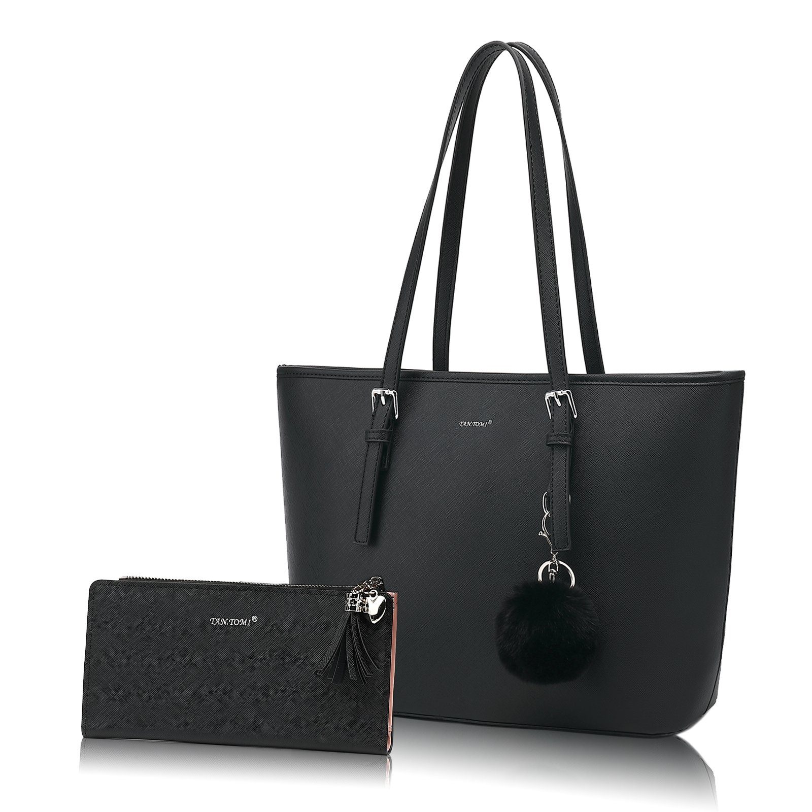 TAN.TOMI Shopper »Handtasche Damen mit Geldbörse und Schlüsselanhänger,Groß  Elegant Damen Handtasche, ​Geschenke für Frauen«, in schlichter Optik