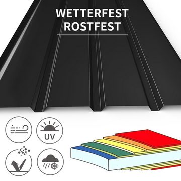 Mondeer Gartenhaus Wellplatten (12-tlg), BxT: 45.00x115.00 cm, Dachplatten Trapezblech verzinkt Profilblech