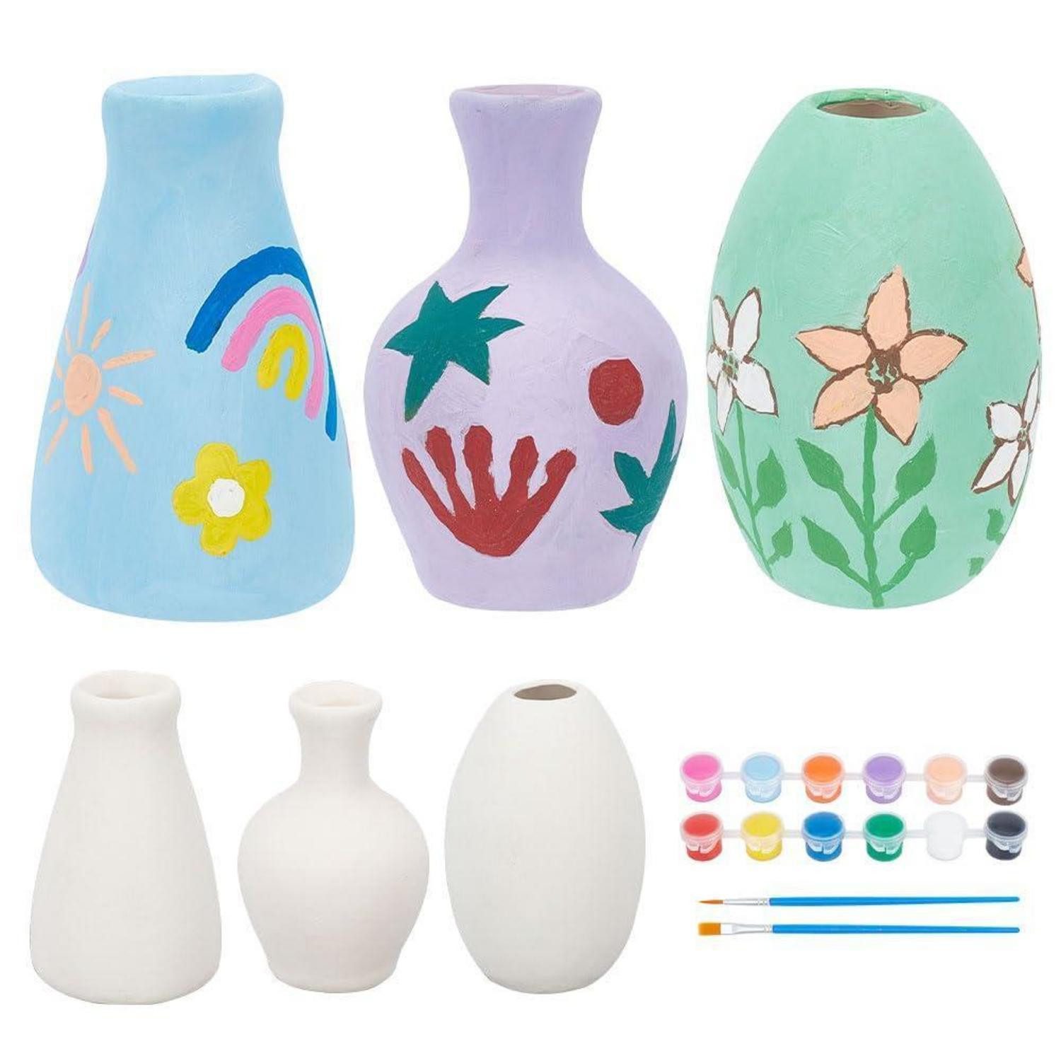 LuxusKollektion Kreativset Keramik Vasen Malset DIY 3er Set Mini 8cm