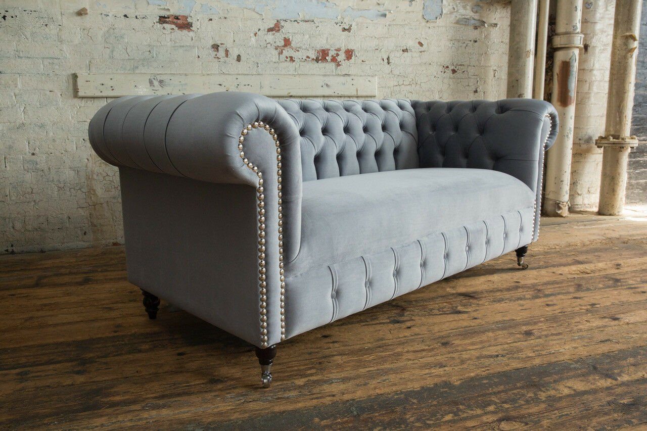 JVmoebel Chesterfield-Sofa Chesterfield Textil sofas Sofa mit Die Stoff Leder Couch Sitz big Knöpfen. xxl, Rückenlehne Polster