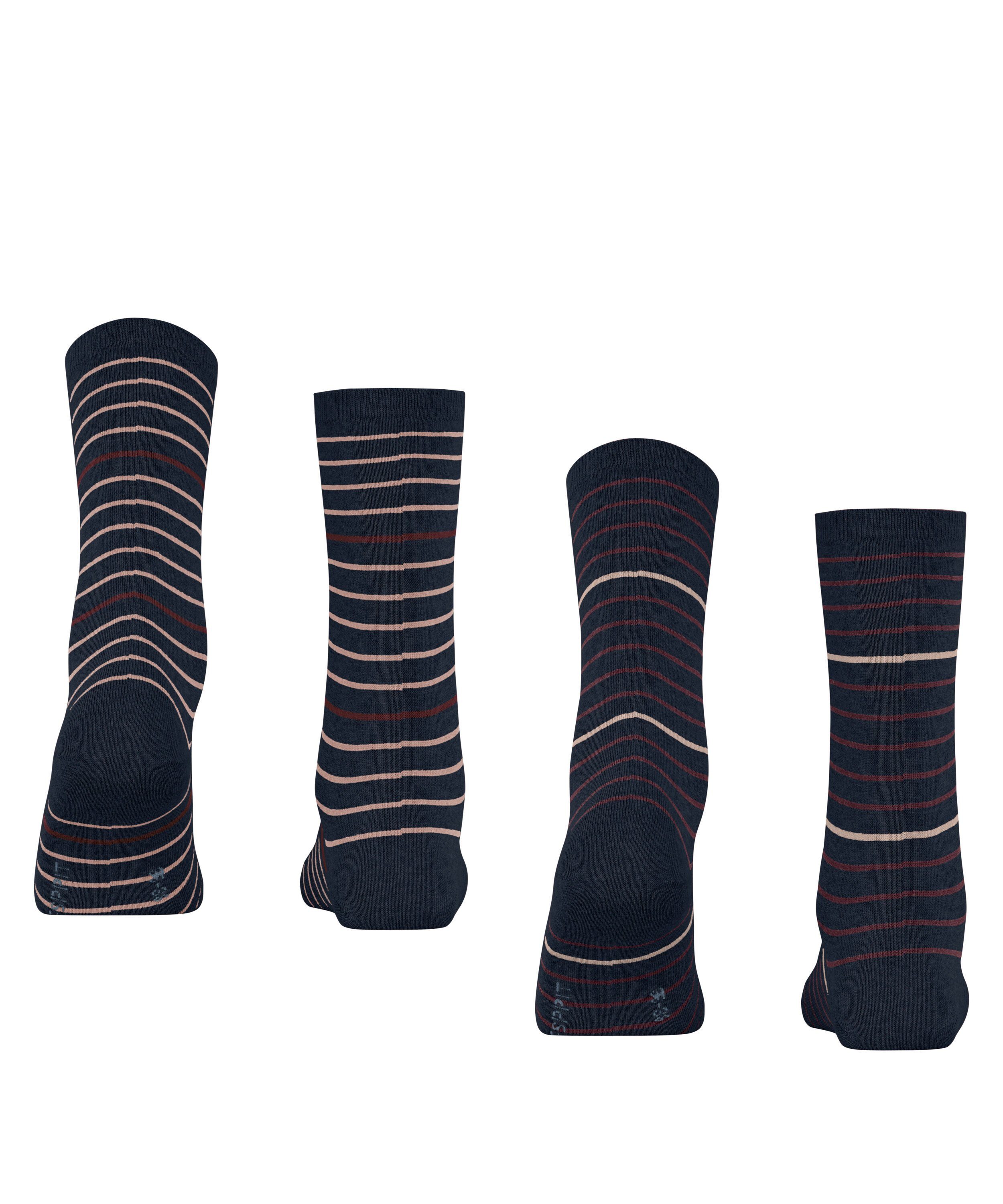 marine Fine (6120) 2-Pack Esprit Socken Stripe (2-Paar)