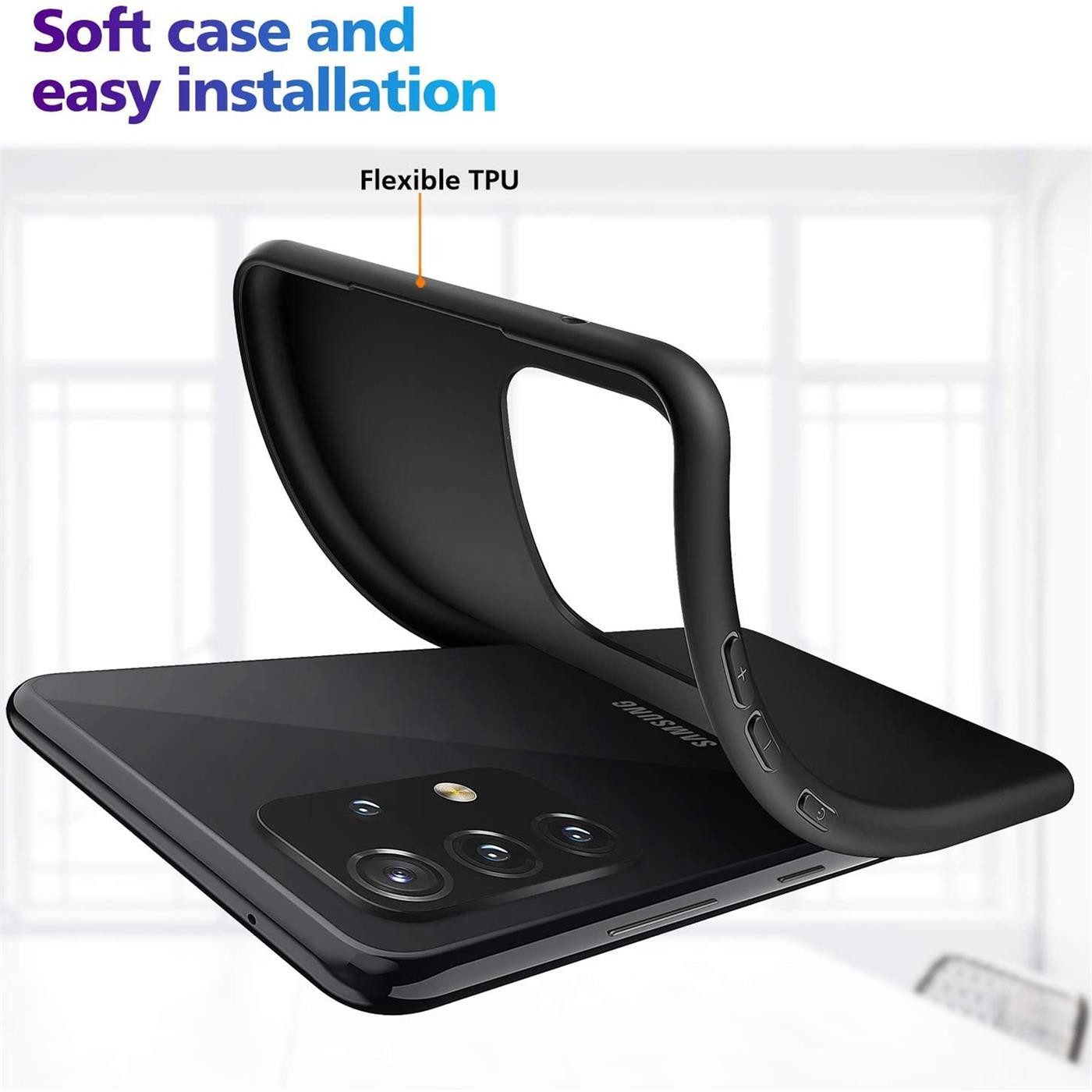 CoolGadget Handyhülle Black Series Handy Hülle für Samsung Galaxy A52 / A52 5G / A52s 5G 6,5 Zoll, Edle Silikon Schutzhülle für Samsung A52 / A52 5G / A52s 5G Hülle