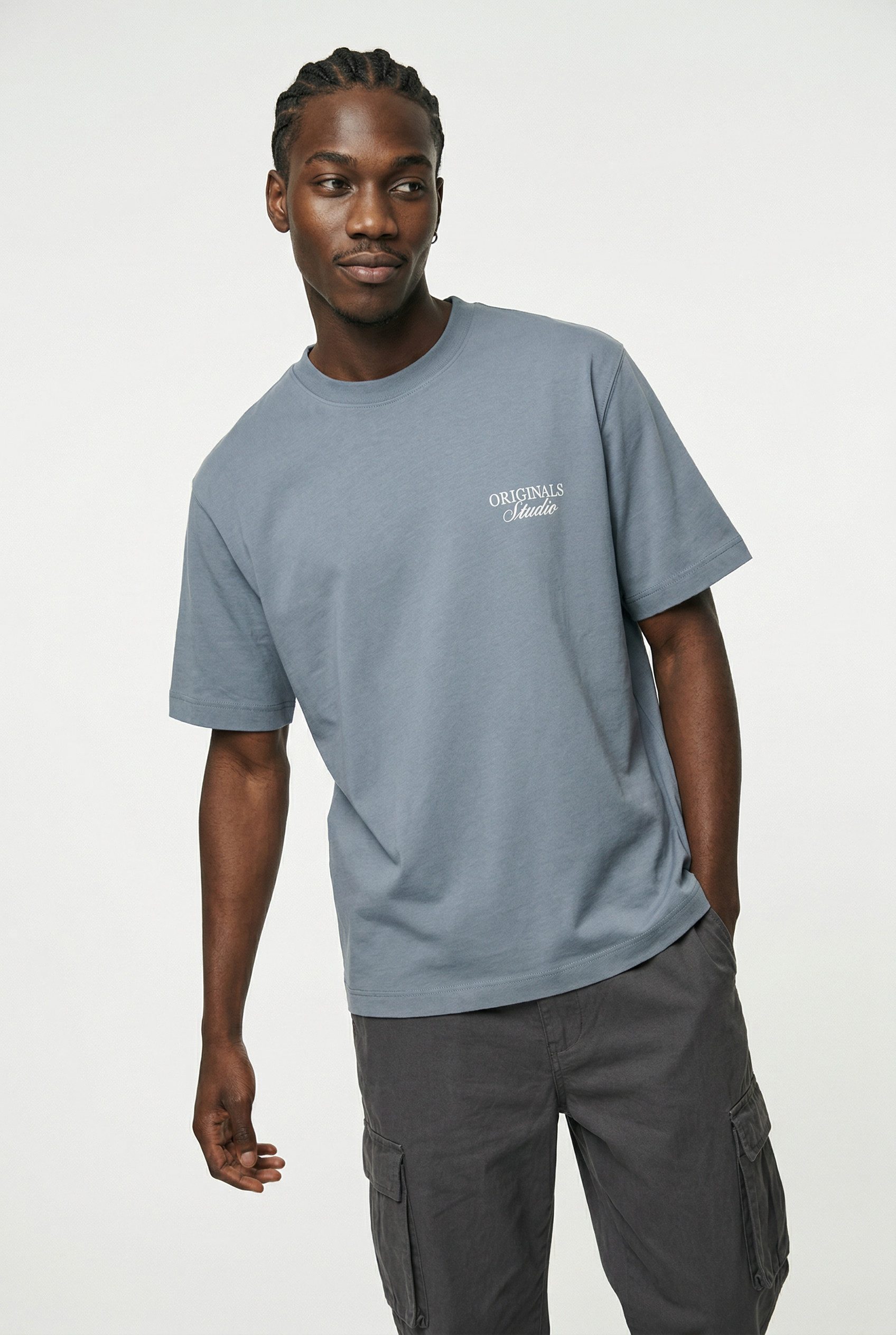 Jack & Jones PlusSize Kurzarmshirt JORNORREBRO TYPO TEE SS CREW NECK PLS Baumwolle, regular fit