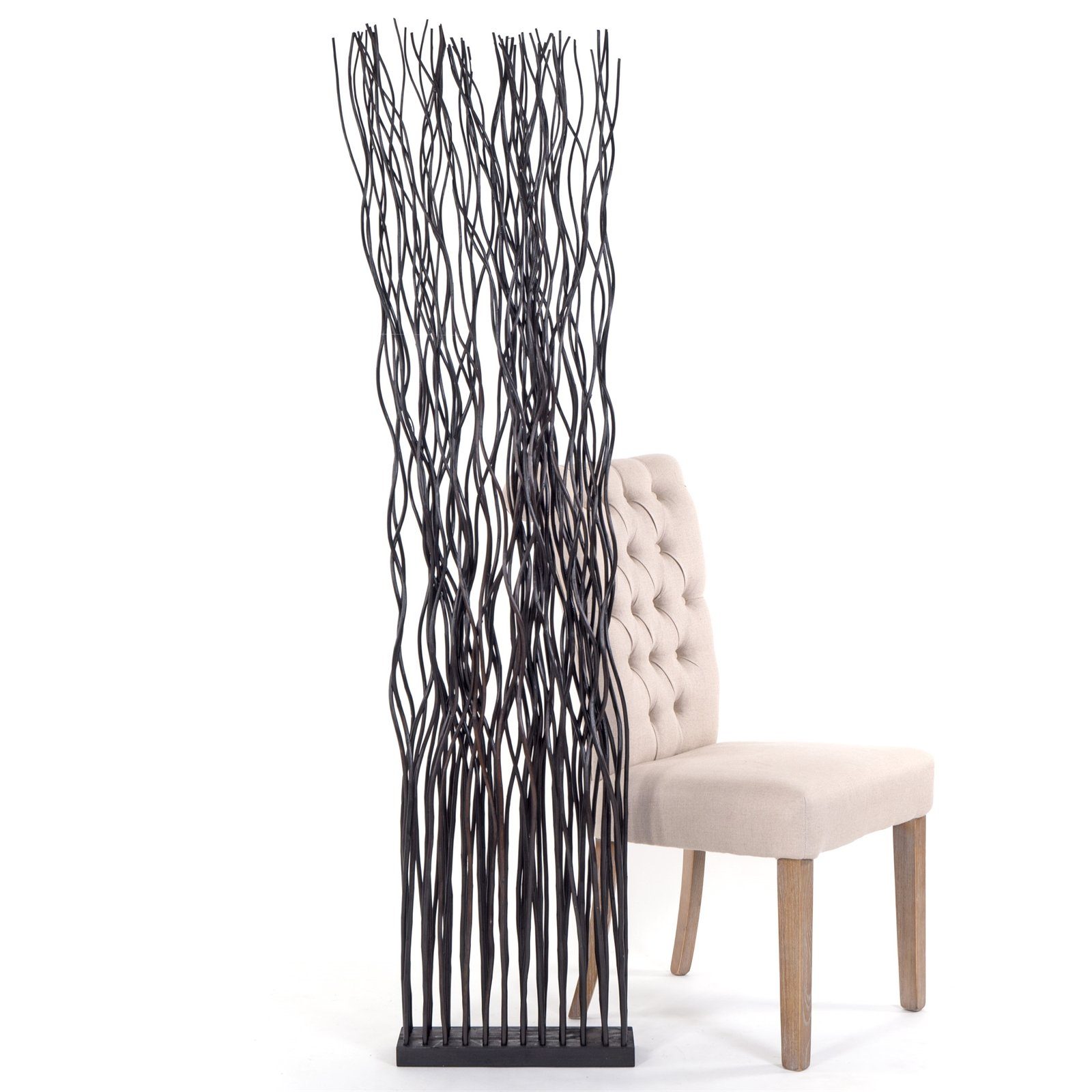 DESIGN DELIGHTS Paravent RAUMTEILER "WAVE", Weidenholz, 170x40cm (HxB), Paravent, Trennwand