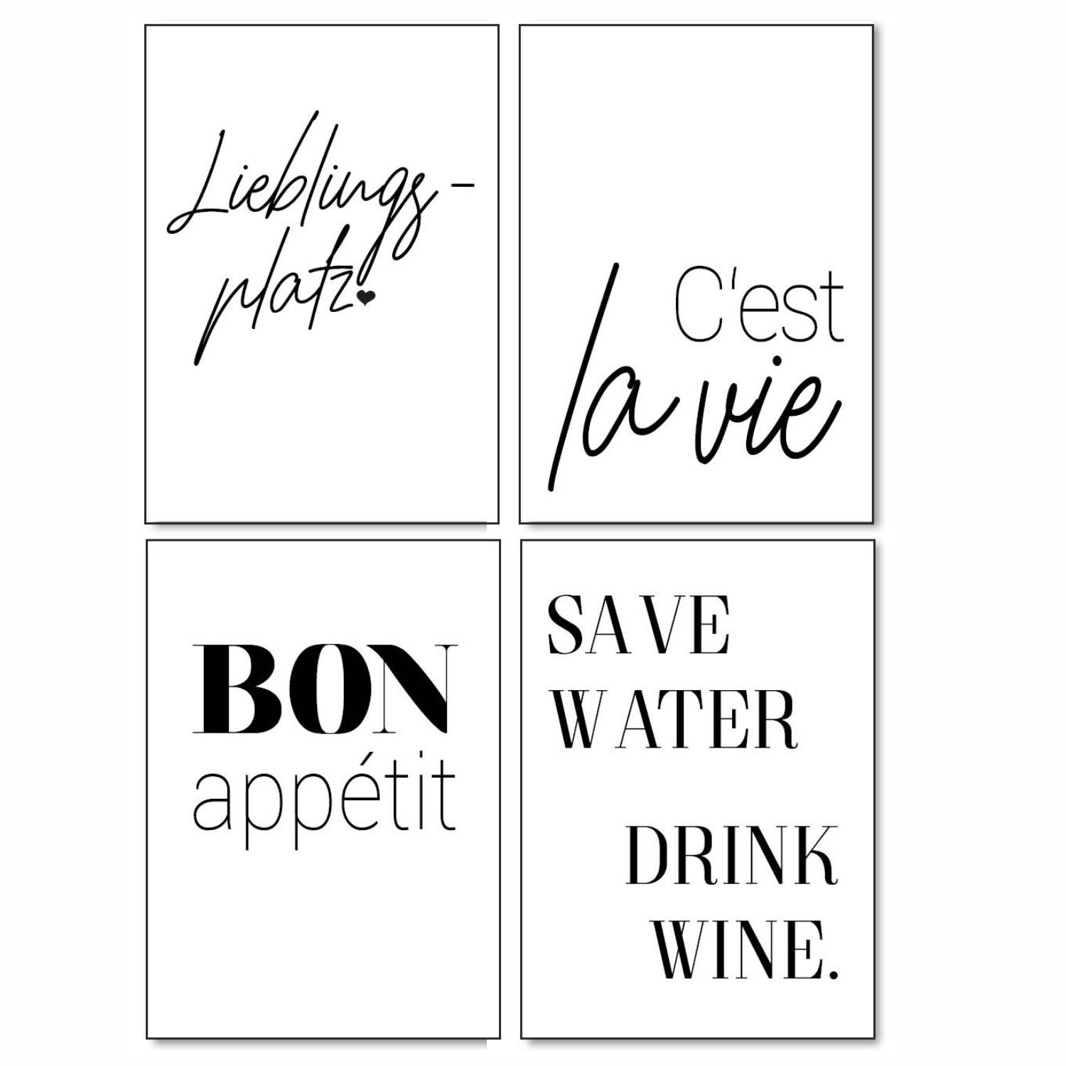 younikat Poster Typo Poster-Set I DIN A4 I I dv321