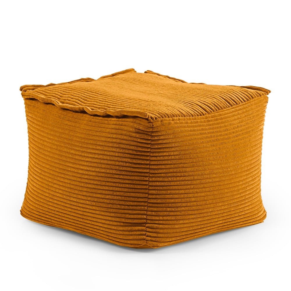 Lumaland Sitzsack Hocker Modular Cord 54x54x40cm senfgelb, Sessel abnehmbar günstig online kaufen