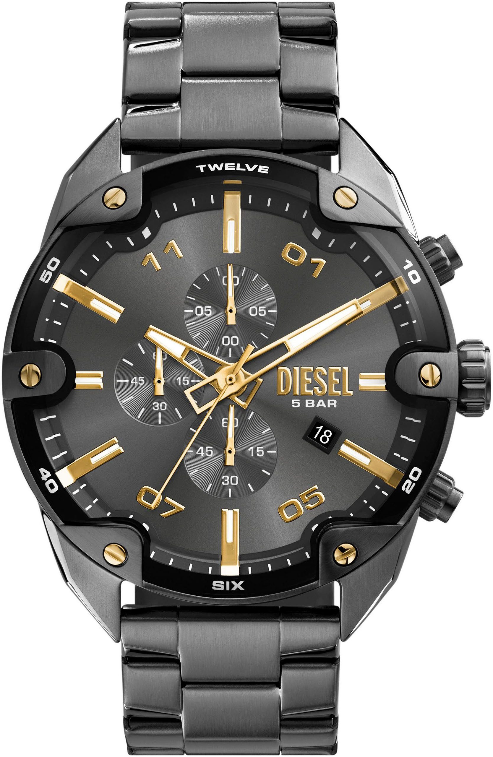 Diesel Chronograph SPIKED DZ4669, Quarzuhr, Armbanduhr, Herrenuhr, Stoppfun günstig online kaufen