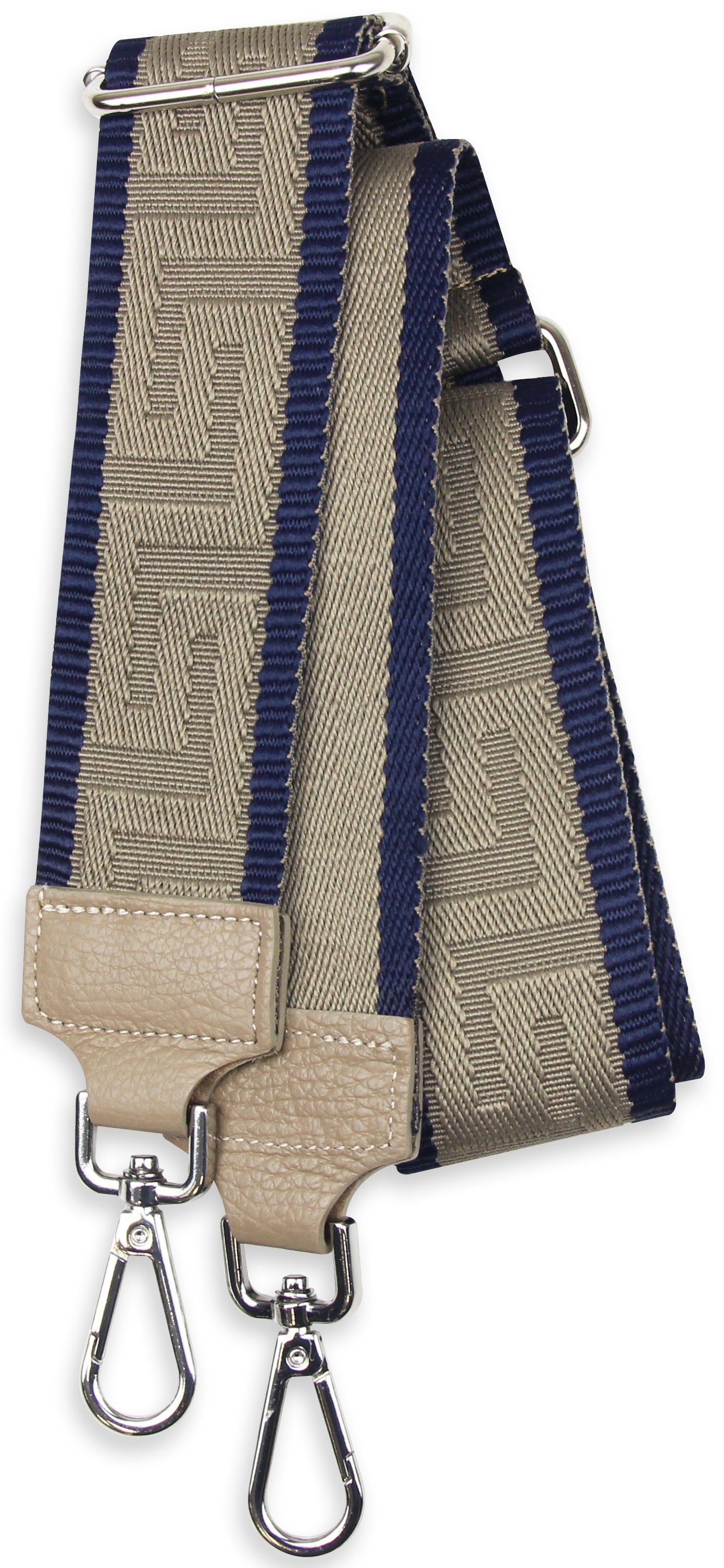 breiter MADE Frentree S ITALY, Schulterriemen verstellbarer Muster: Taschen, 5cm Beige IN Gurt, für Schultergurt Blau