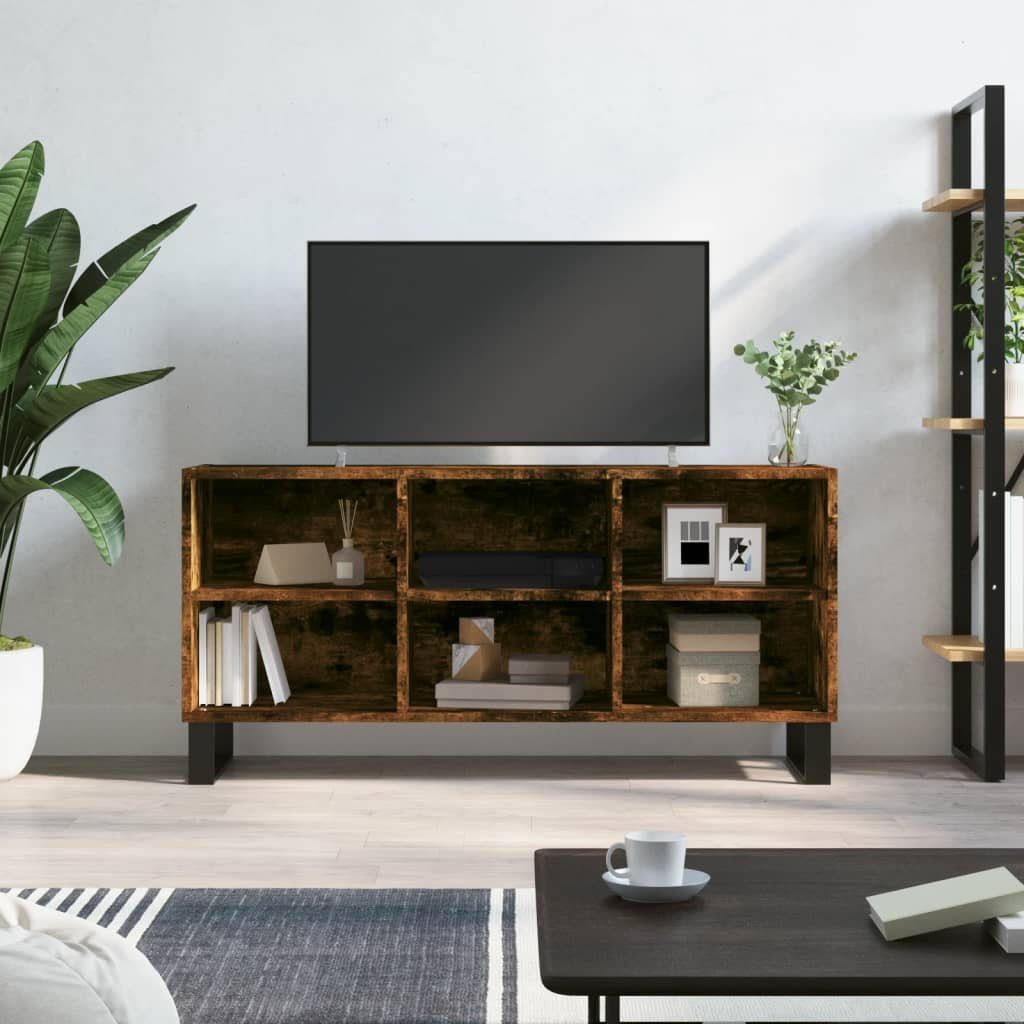furnicato TV-Schrank Räuchereiche 103,5x30x50 cm Holzwerkstoff