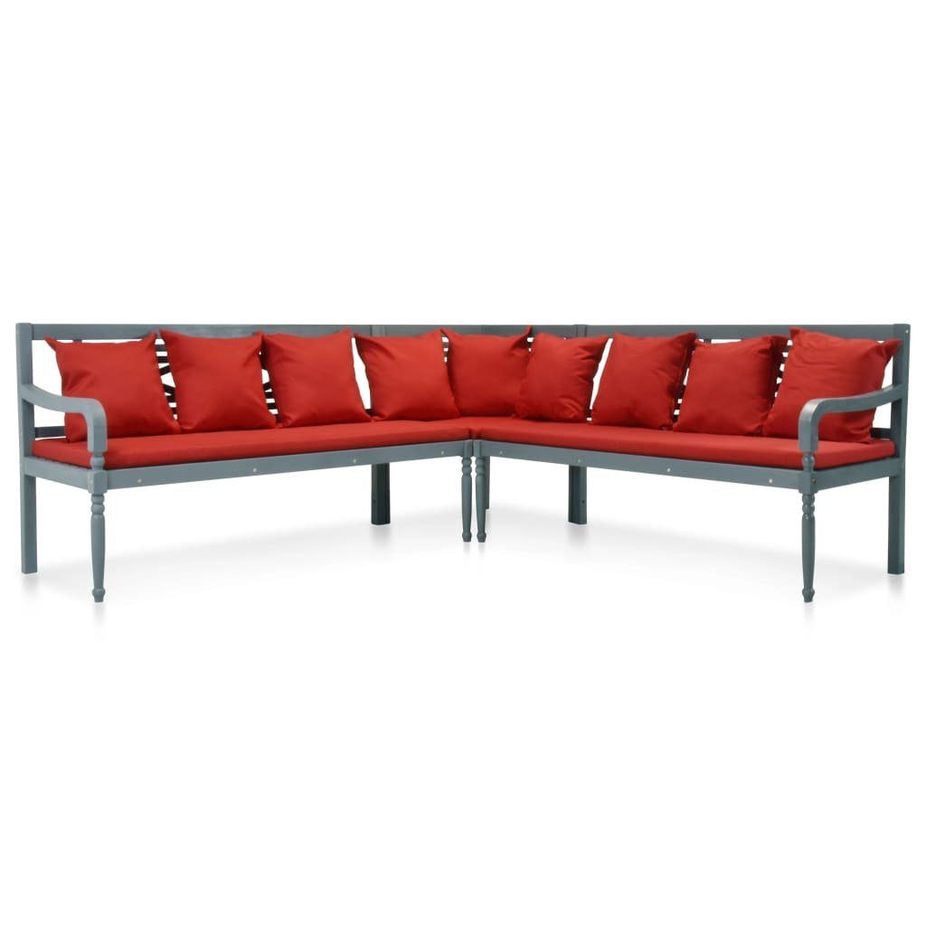 vidaXL Gartenmöbelset, Farbe: Graues Sofa + rote Kissen online kaufen | OTTO