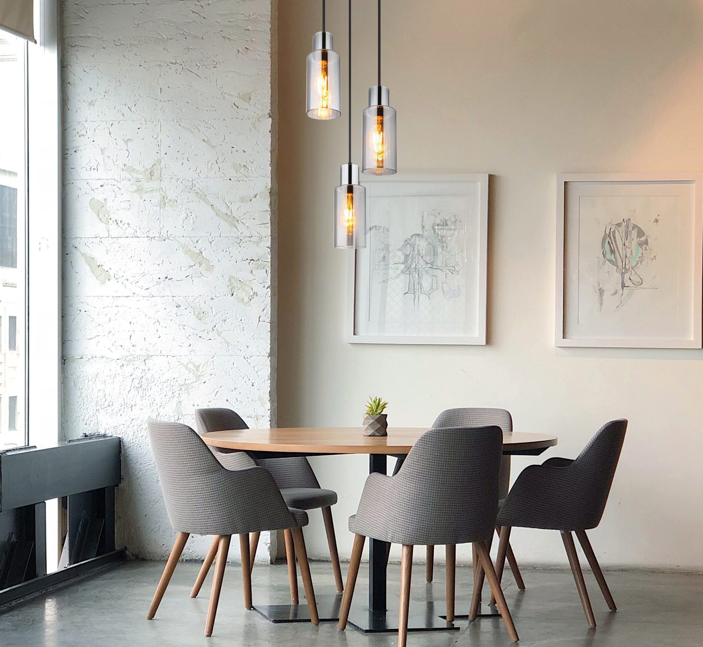 GLOBO LIGHTING Hängeleuchte LIDARIA, ohne Leuchtmittel, Hängelampe/Pendelleuchte/Esszimmer/Wohnzimmer/Esstisch