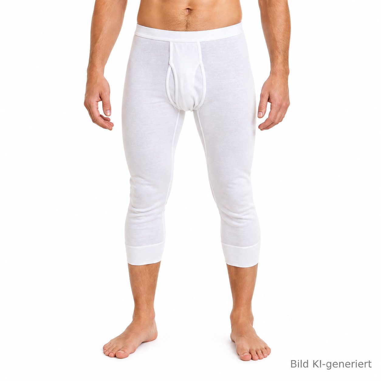 HERMKO Lange Unterhose 3440 mit Eingriff, Bio-Baumwolle, ¾ lang, wadenlang, Weichbund