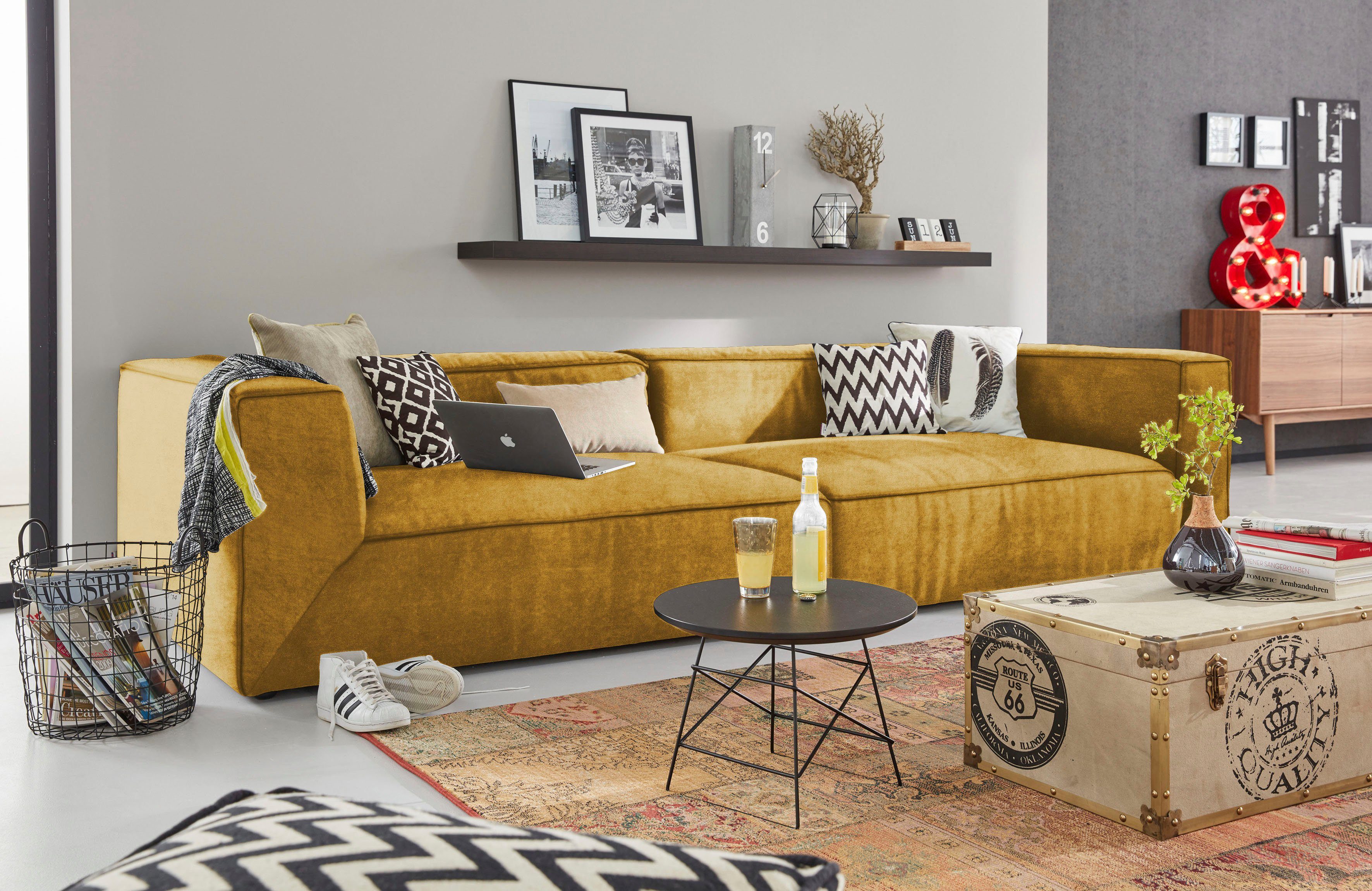 TOM TAILOR HOME Big-Sofa BIG CUBE, in 2 Breiten, wahlweise mit  Sitztiefenverstellung, Tiefe 129 cm