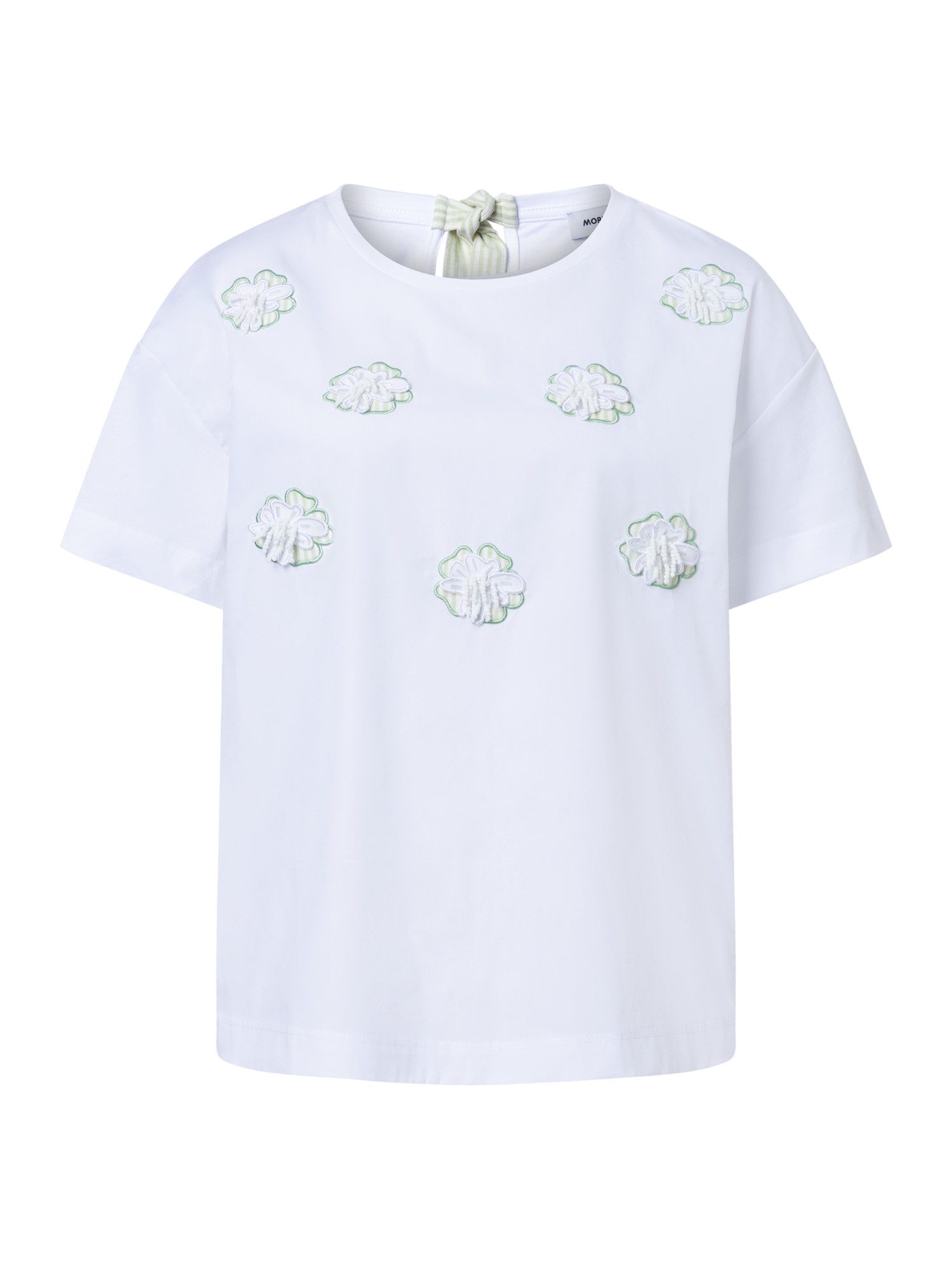 Kurzarmshirt feminines Boxy-Materialmix-Shirt