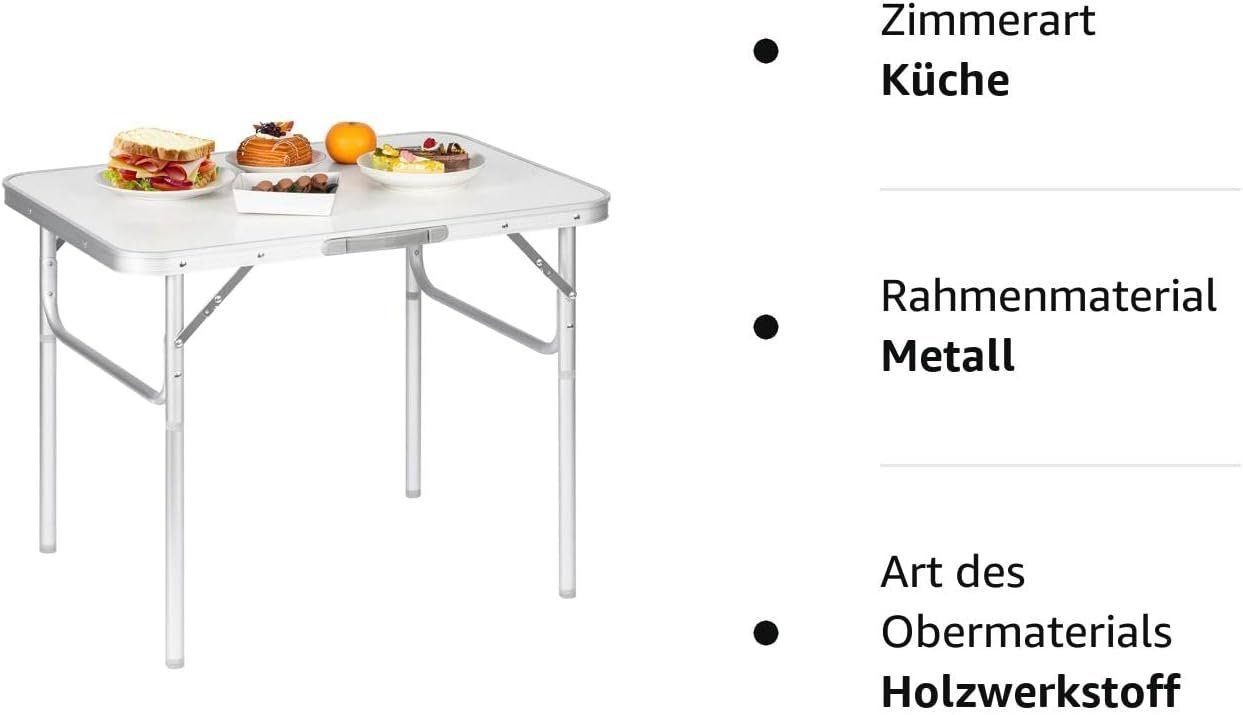 Gartentisch (6-St., klappbar, aus Woltu Alu, MDF Campingtisch Reisetisch Weiß 6er-Set), tragbar,