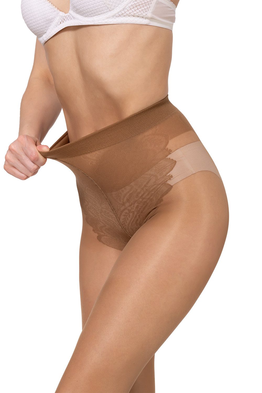 BANANALU Feinstrumpfhose Spitzen Strumpfhose Bikinihöschenteil Mattoptik 20 DEN (6 St)