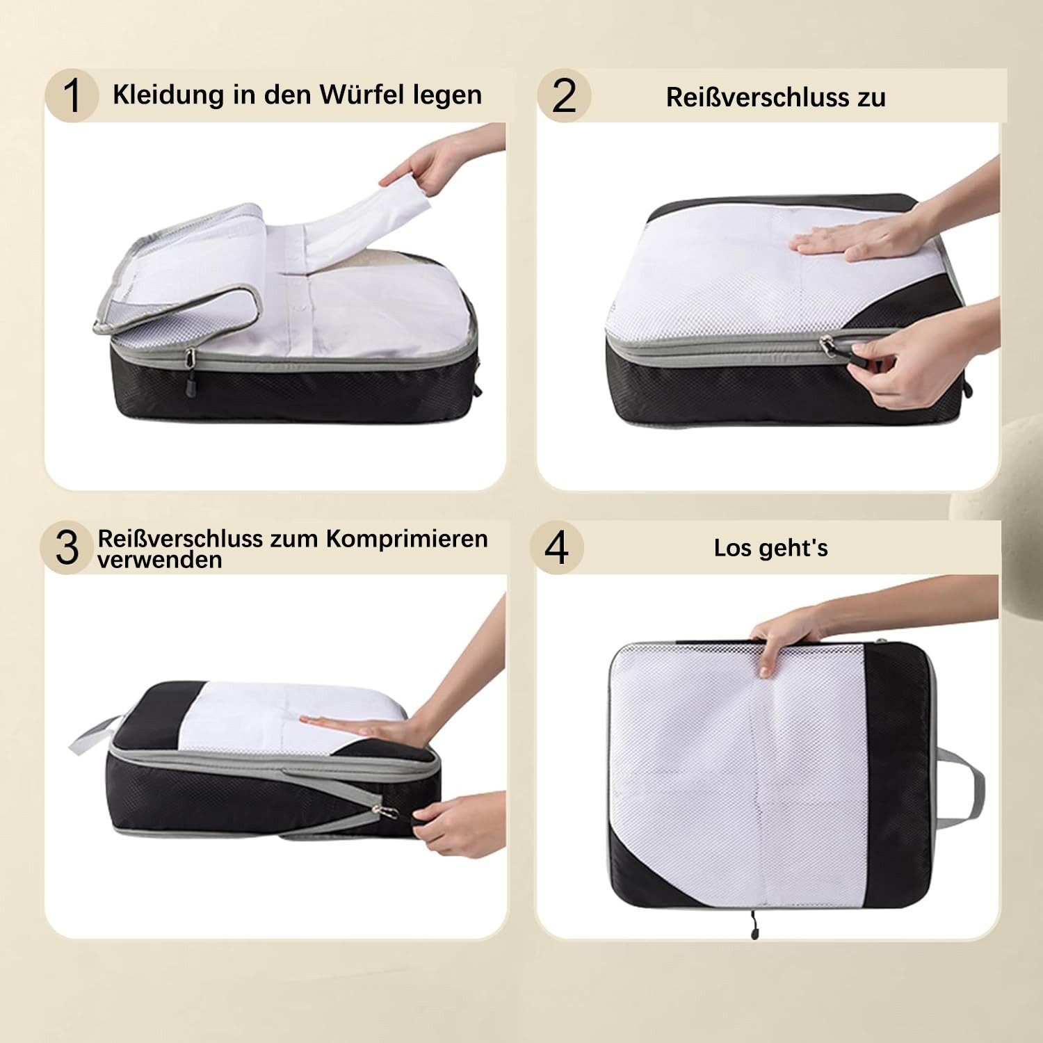 Diwzbyn Kofferorganizer 7-Teiliges Set Packing Cubes Compression, Travel Essentials – Bild 5 von 5