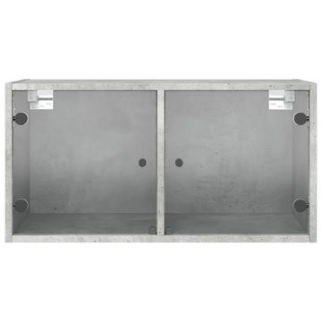 vidaXL Fächerschrank Wandschrank mit Glastüren Betongrau 68,5x37x35 cm (1-St)