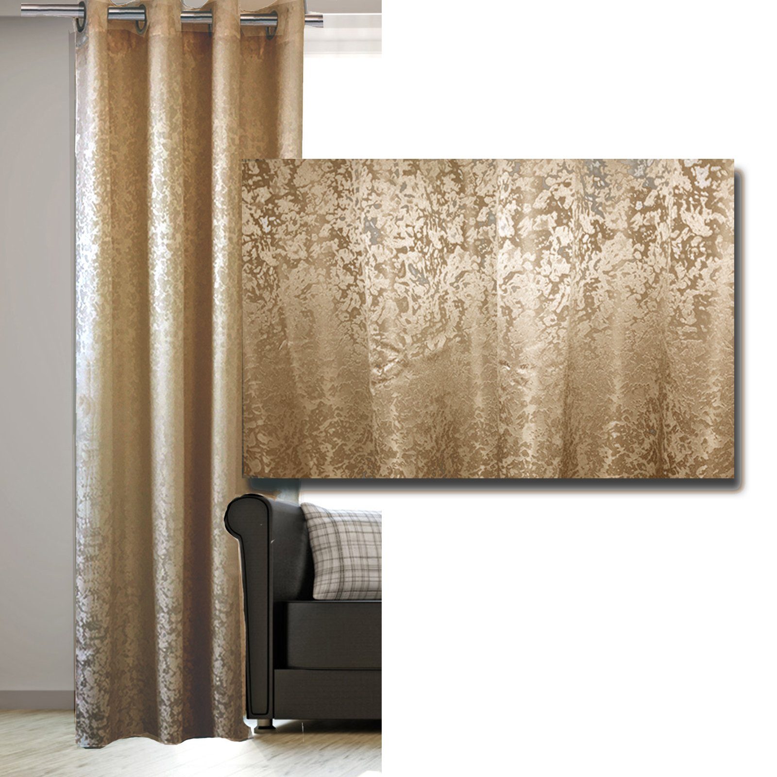 JEMIDI Scheibengardine Vorhang blickdicht, 140x245 cm, günstig online kaufen