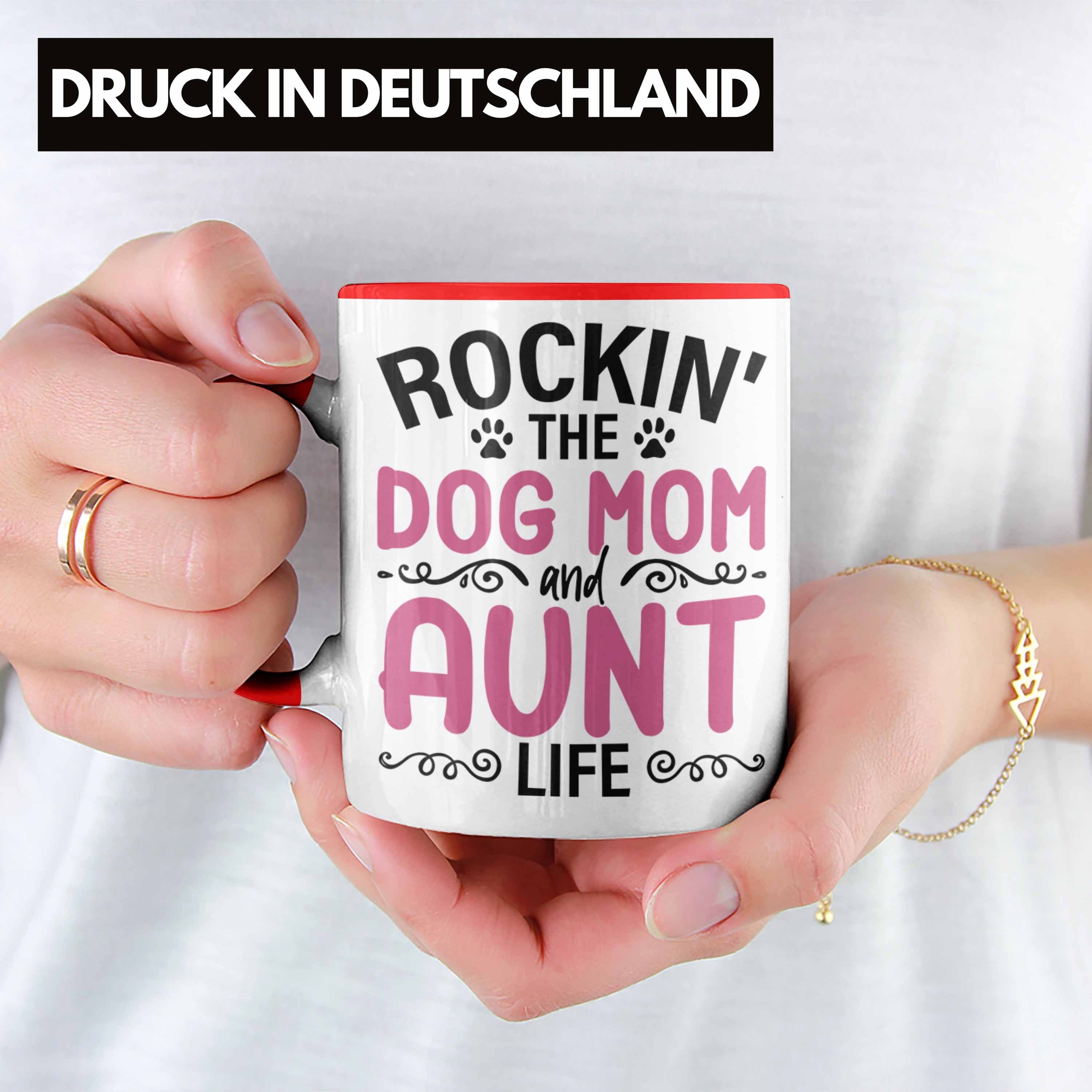 Trendation Tasse Trendation Tasse Geschenkidee Mutter Hundemama Tante Rot Hunde Geschenk - Beste Tante Lustig