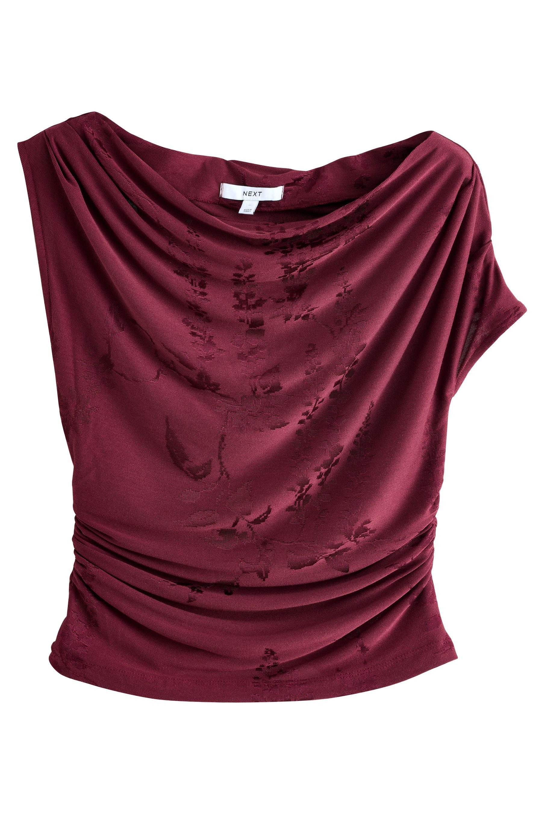 Next Blusentop Ärmelloses, drapiertes Jacquardoberteil (1-tlg) günstig online kaufen