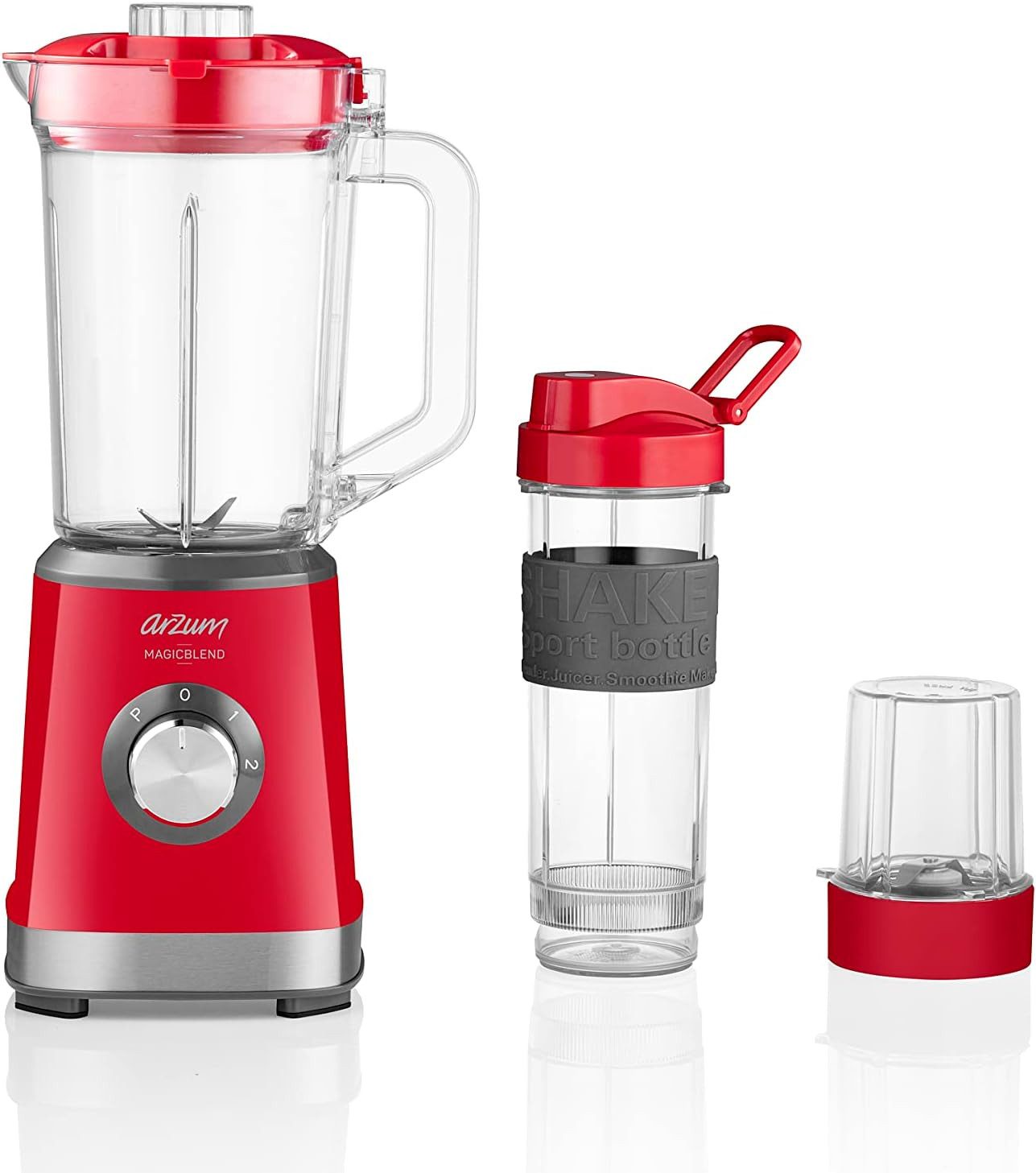 Arzum Handmixer AR1159 Shake'N Take Personal Blender, Edelstahl 1200 ml Flasche 500W