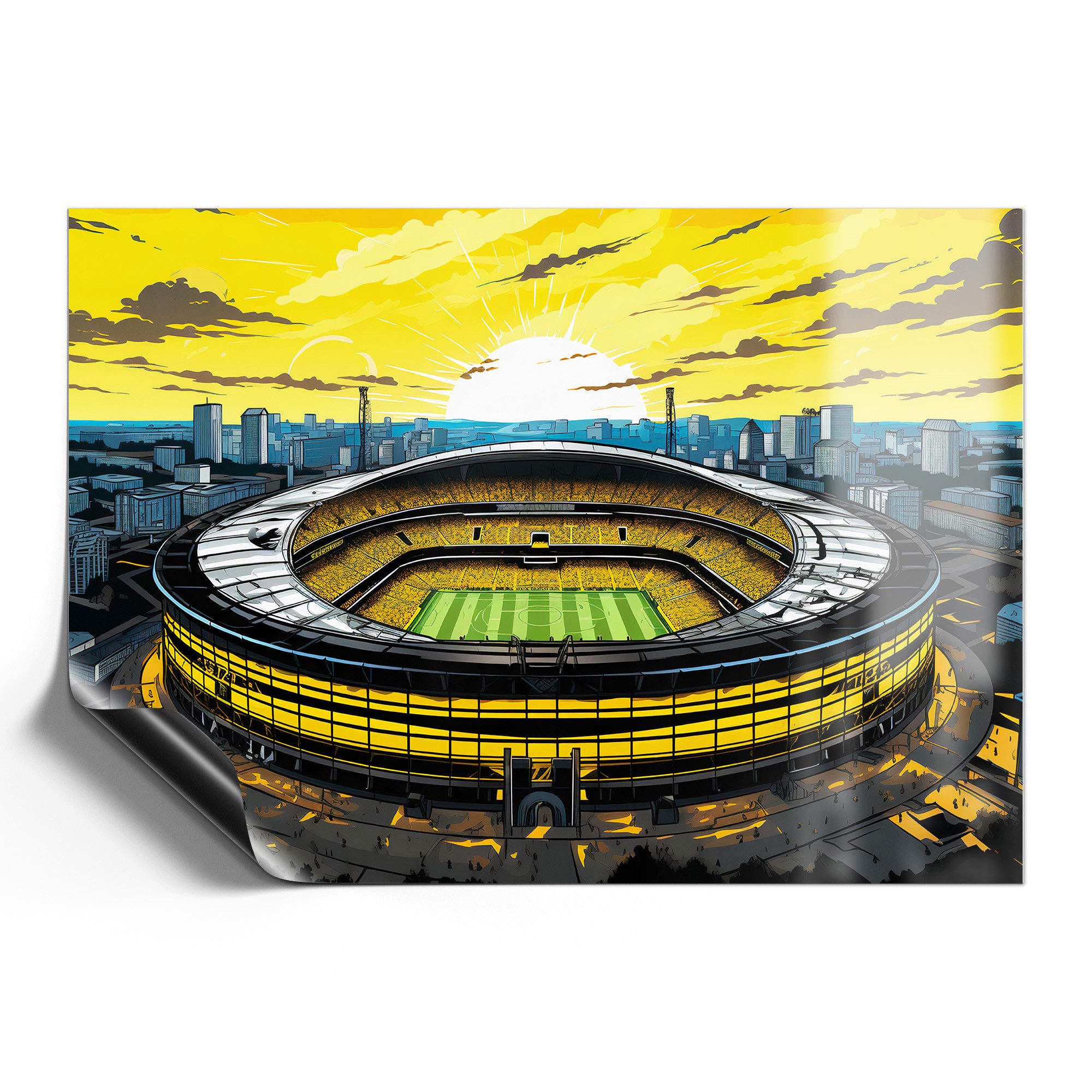 DEQORI Magnetfolie 'Stadion Borussia Dortmund', beschreibbar universal Magnetmatte magnetisch Folie Planer Kalender