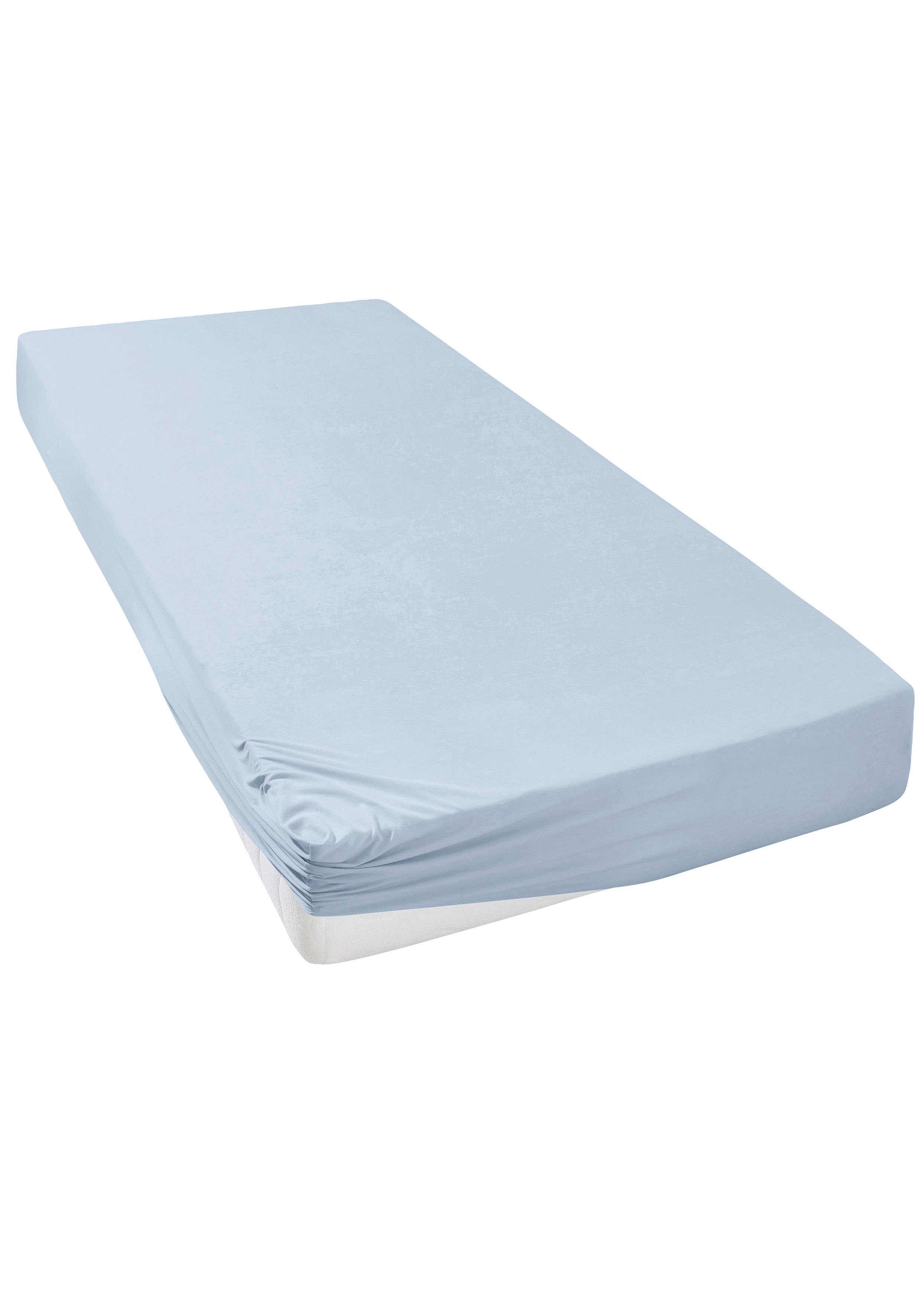 andas Spannbettlaken Greta in Gr. 90x200, 140x200 oder 180x200 cm, Jersey, Gummizug: rundum, (1 Stück), Premium Bettlaken aus Baumwolle, für Matratzen bis 23 cm Höhe