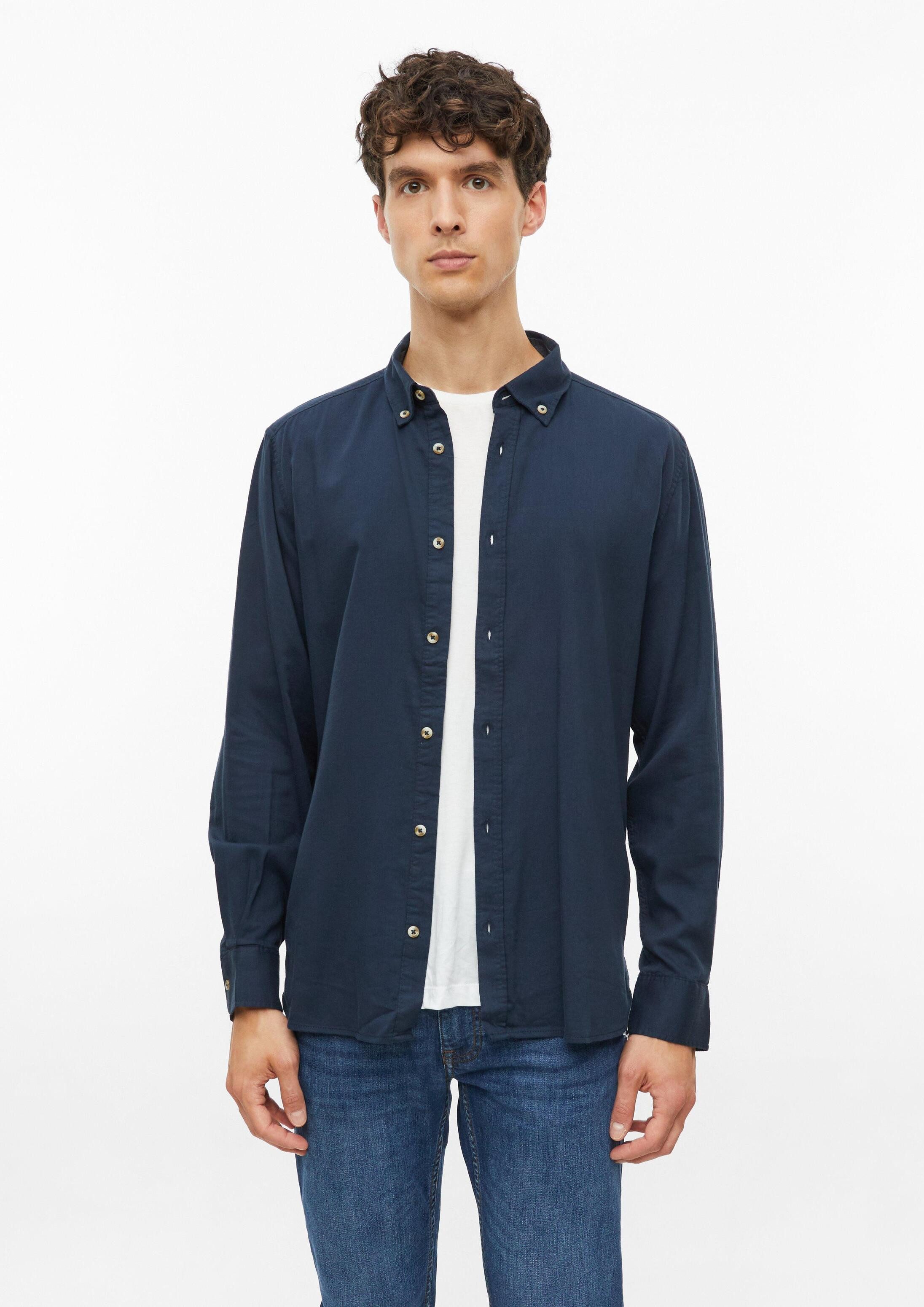 s.Oliver Langarmhemd Hemd Regular Fit: Soft-Touch-Hemd mit Button Down-Kragen
