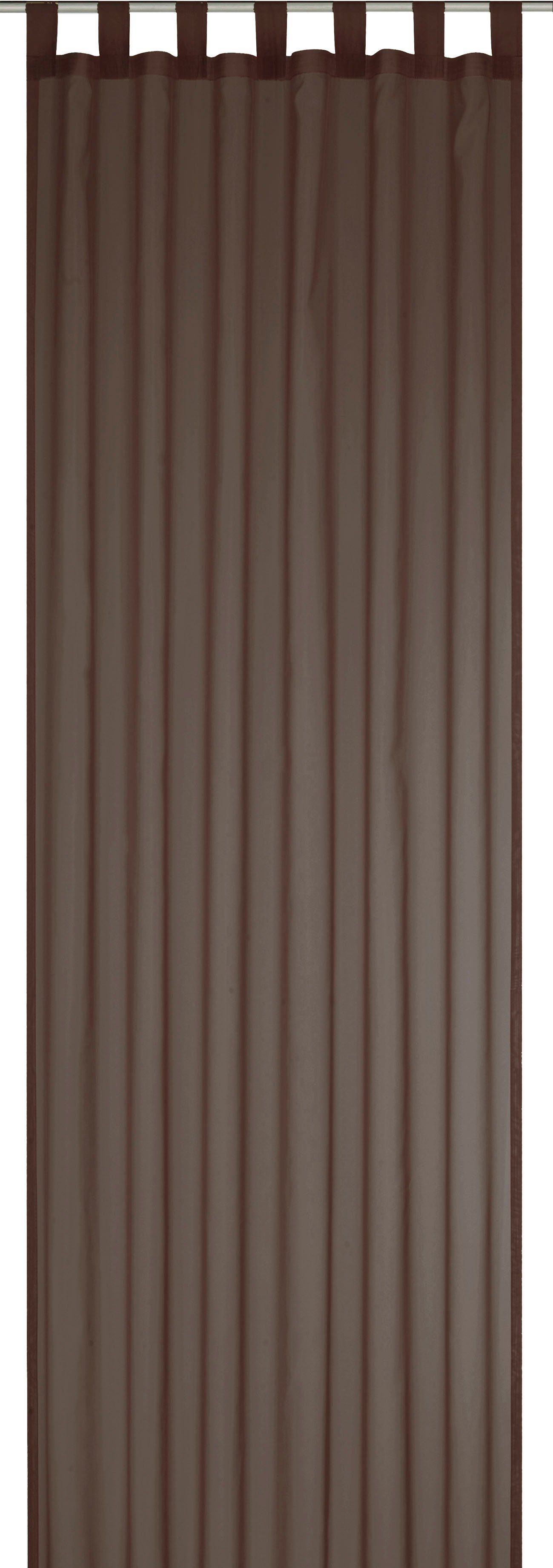ELBERSDRUCKE, mit für Wohnzimmer, Schlaufen cm transparent Schlaufenschal nugat (1 Voile, Gardine Kräuselband 300x140 St), halbtransparent, Sevilla,