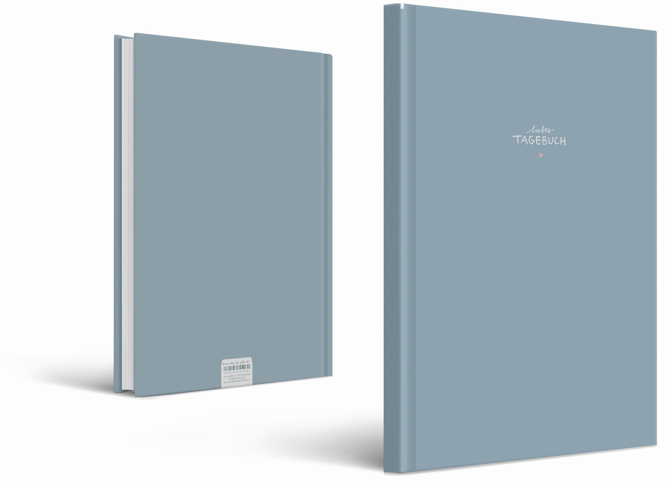 Eine der Guten großes Papier, FSC Linien, rosa g Tagebuch 17x24 Verlag Seiten, cm - Liebes 120 80 mit Tagebuch Hardcover Herz Notizbuch blau