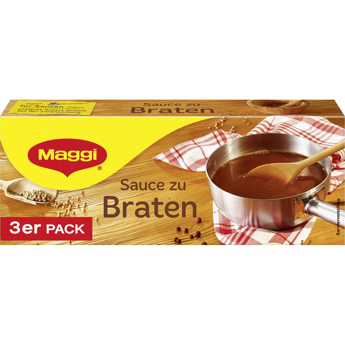 MAGGI Saucen, Maggi Sauce zum Braten 3er Pack individuelle dunkle Sauce 60g