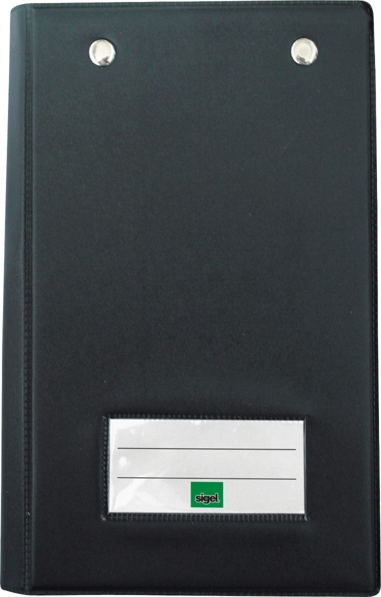 Sigel Kassenblock-Mappe – Schwarz, 120x180 Mm, Ohne Block, Mit Metall-Ecken