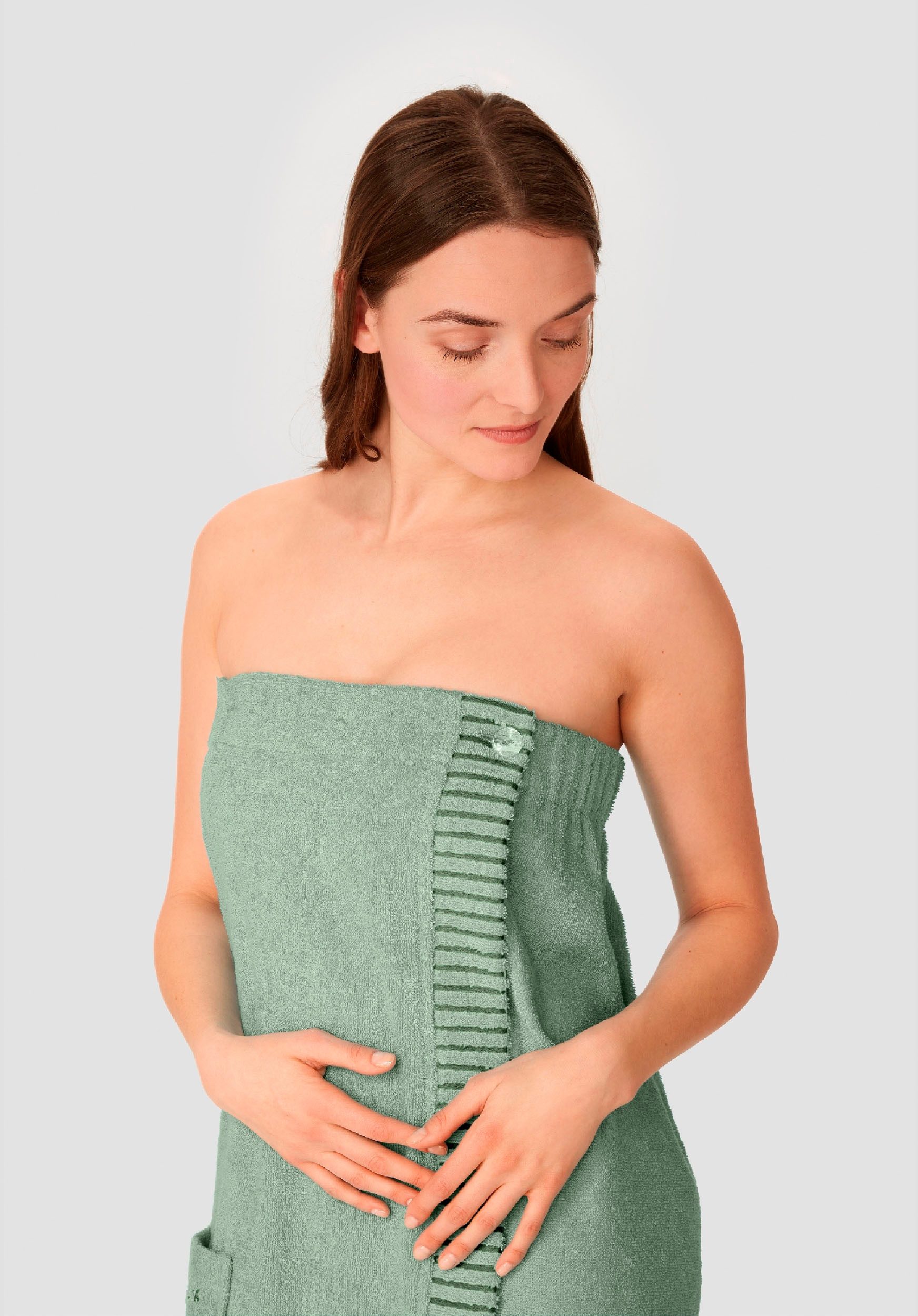 Schiesser Kilt Rom aus weicher Baumwolle, saugstark und 3-fach weitenverstellbar, Kurzform, Frottier, Knöpfe, MADE IN GREEN by OEKO-TEX®