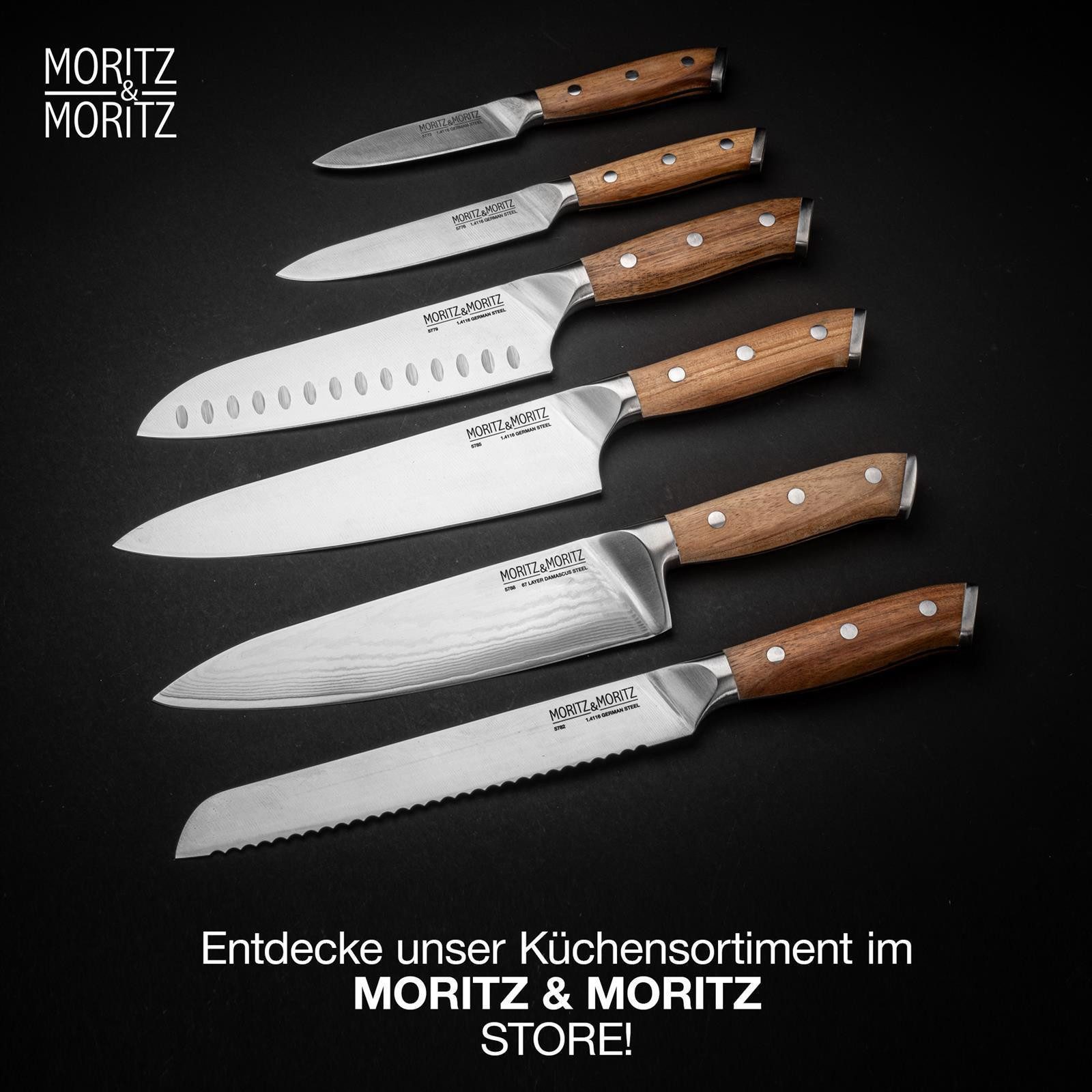 Moritz & Moritz Fleischmesser Kochmesser 20cm - Profi Küchenmesser, ergonomischer Griff