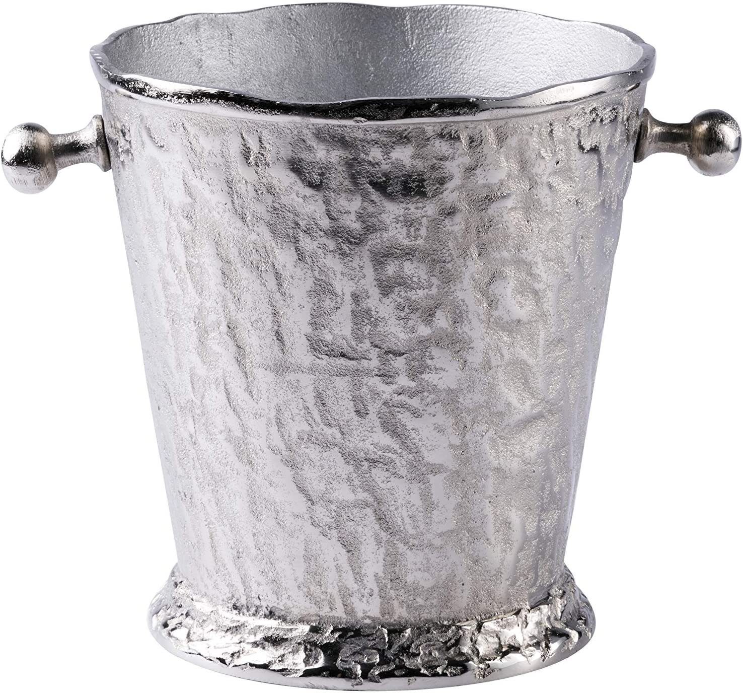 Wein- und Sektkühler Champagnerkühler Flaschenkühler Metall Aluminium Silber 29 cm