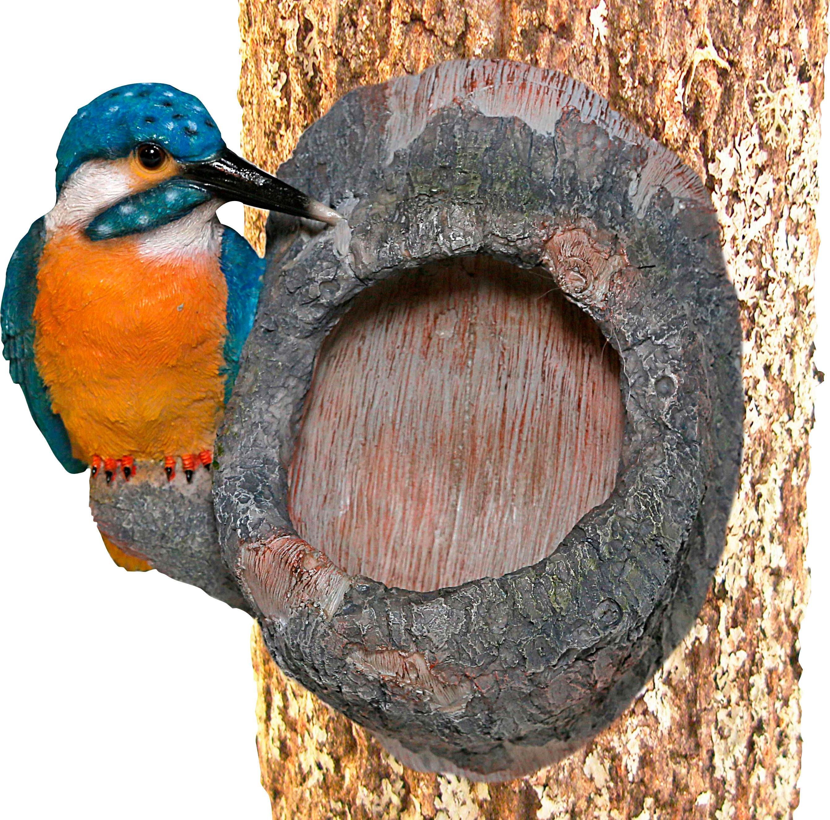 Tierfigur»Eisvogel am Stamm« mit Baumbefestigung Tierfigur»Eisvogel am Stamm« mit Baumbefestigung
