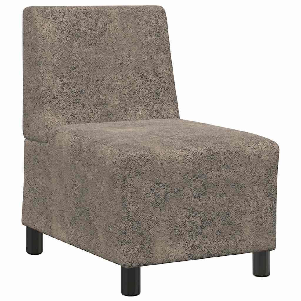 vidaXL Sofa Modulares Sofa ohne Armlehnen Dunkelgrau 55 cm Wildlederimitat, 1 Teile