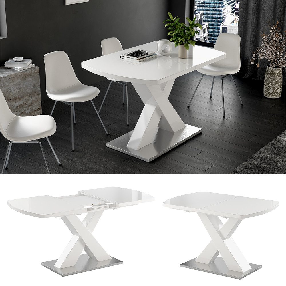 Vicco Esstisch Chinto, Weiß, 120 x 80 cm ausziehbar günstig online kaufen