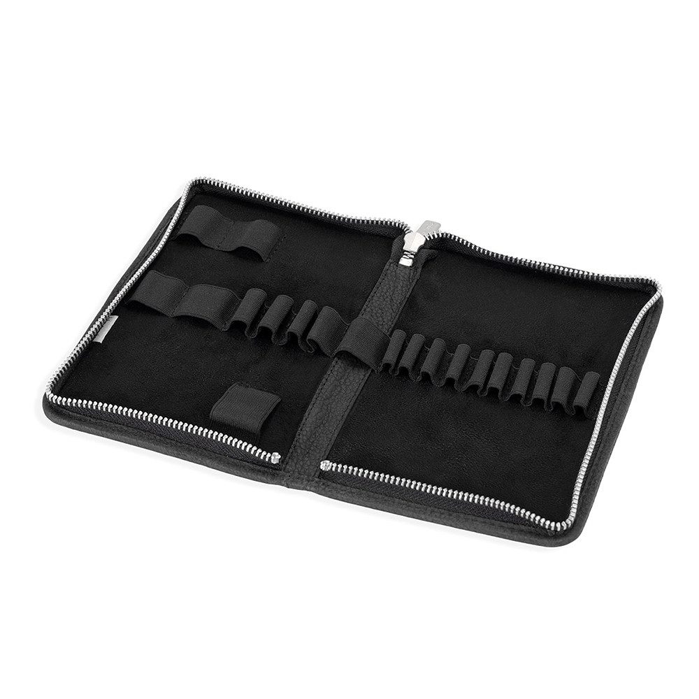 Jahn-Tasche Pencilbag Großes Federmäppchen / Stifte-Etui Gr. L Leder Schwarz Jahn-Tasche 014