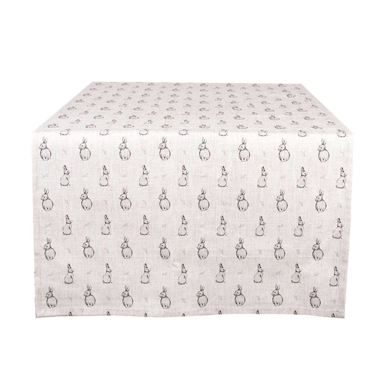 Macosa Home Узкие скатерти Ostern 50 x 140 cm Osterhase Baumwolle Osterdeko Tisch Läufer (Ostertischdecke modern, Tischband Tafelläufer Alloverprint Hase), Tischdecke Tischwäsche Tischdekoration Tischmatte